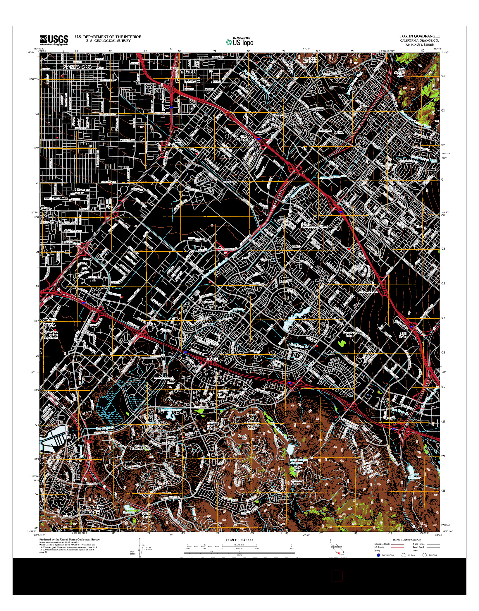 USGS US TOPO 7.5-MINUTE MAP FOR TUSTIN, CA 2012