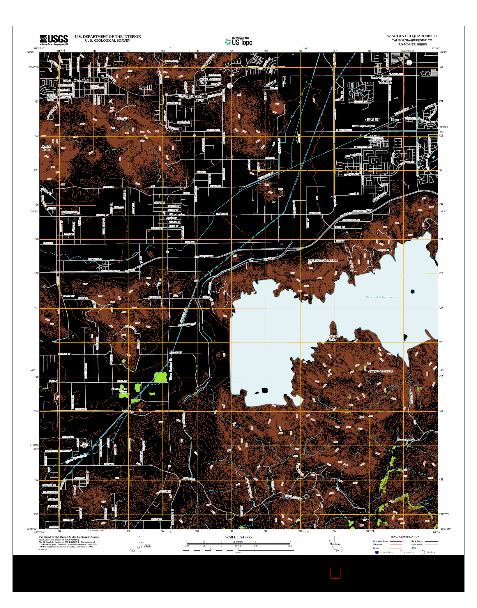 USGS US TOPO 7.5-MINUTE MAP FOR WINCHESTER, CA 2012