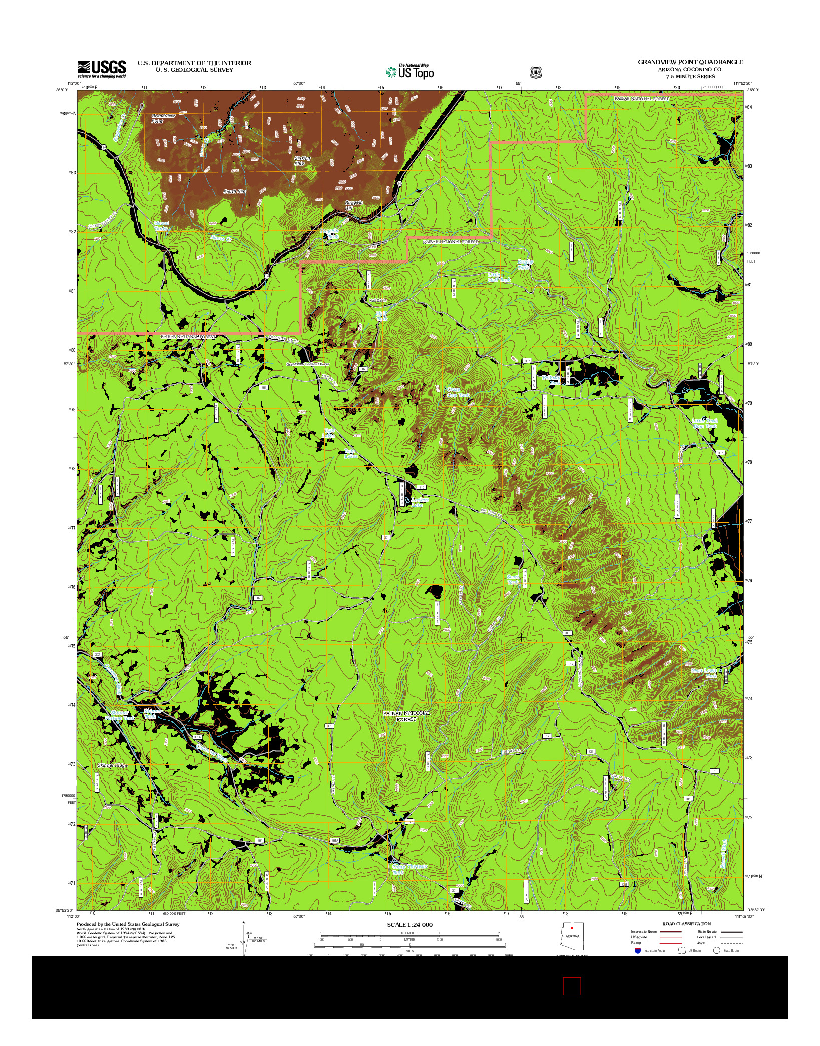 USGS US TOPO 7.5-MINUTE MAP FOR GRANDVIEW POINT, AZ 2012
