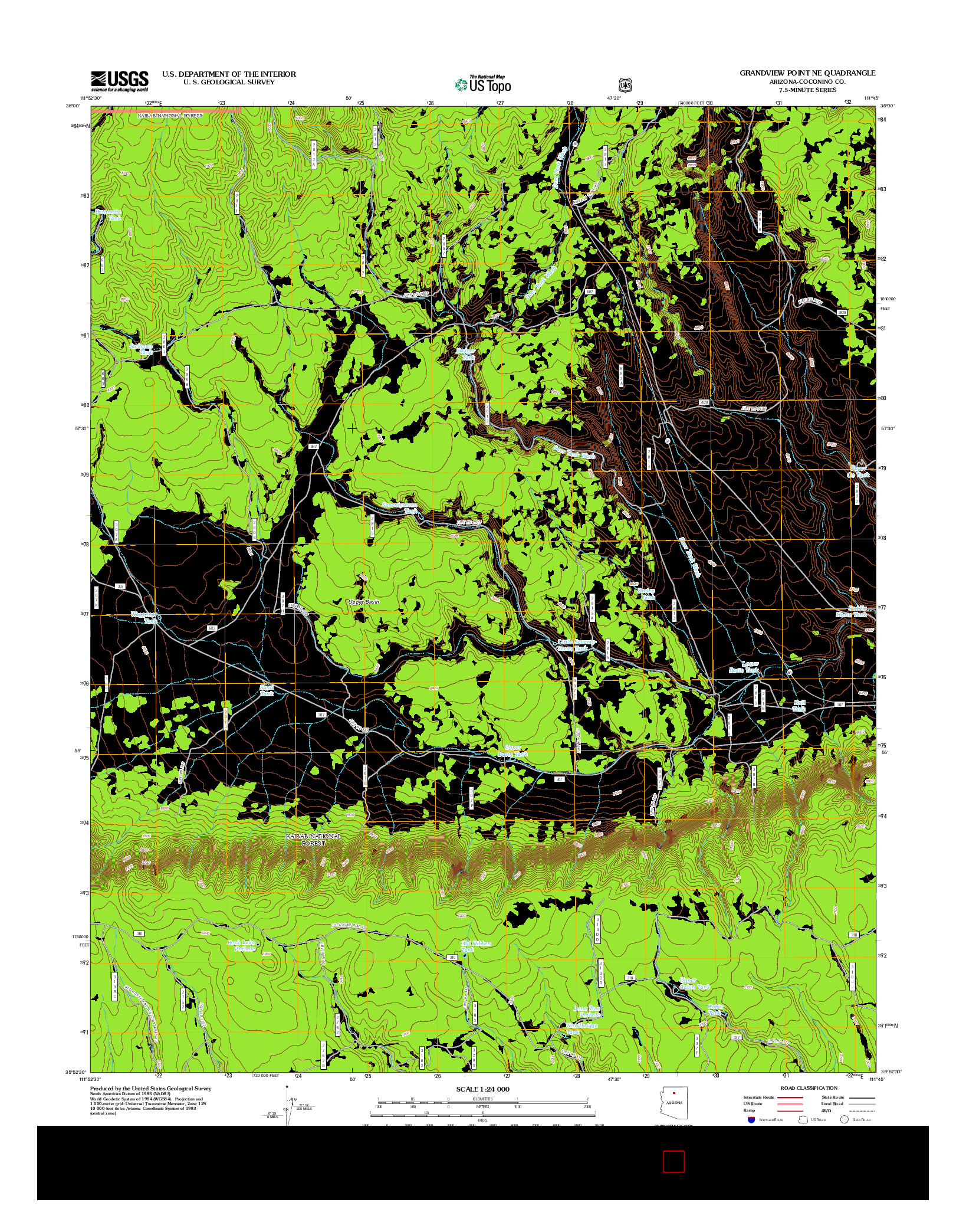 USGS US TOPO 7.5-MINUTE MAP FOR GRANDVIEW POINT NE, AZ 2012