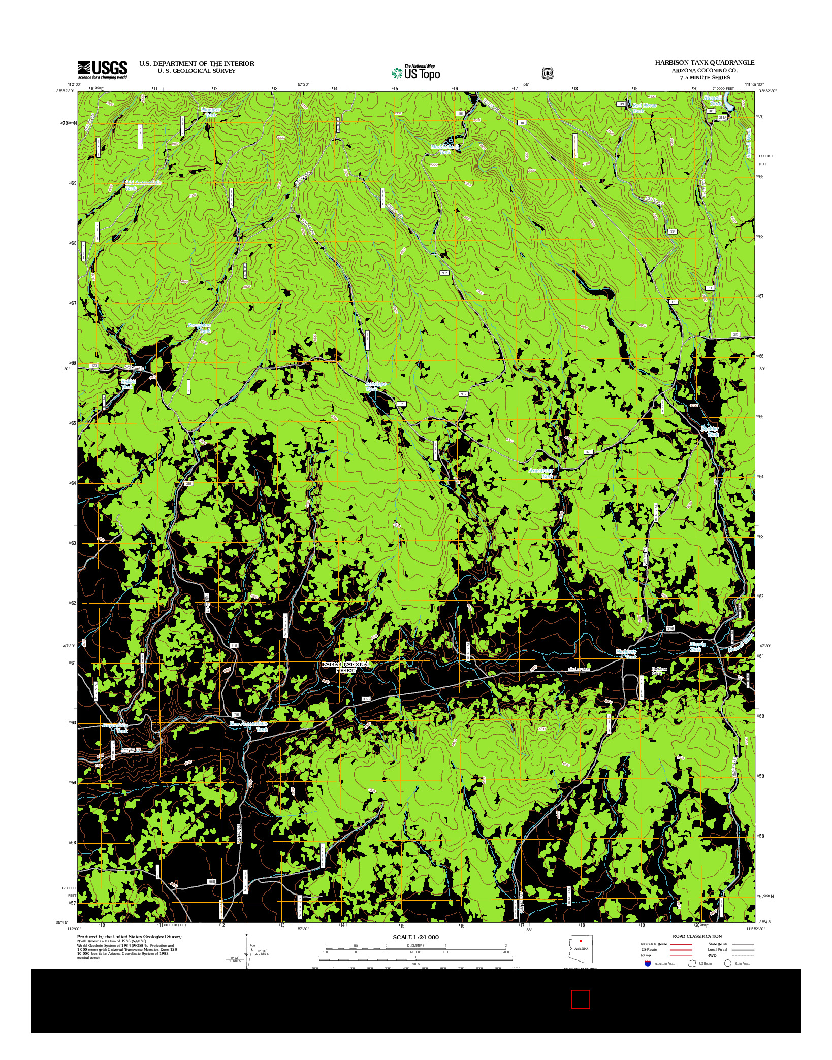 USGS US TOPO 7.5-MINUTE MAP FOR HARBISON TANK, AZ 2012