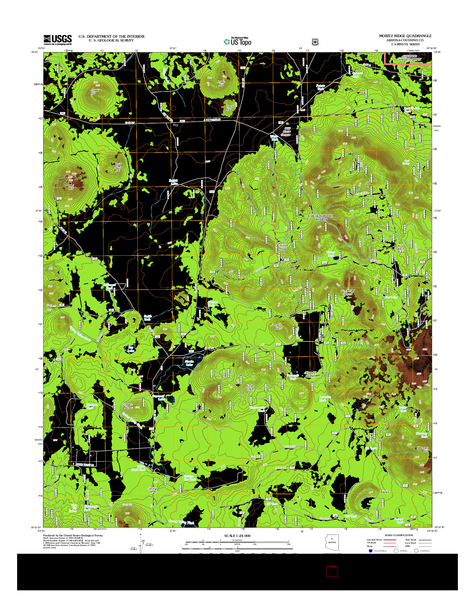 USGS US TOPO 7.5-MINUTE MAP FOR MORITZ RIDGE, AZ 2012