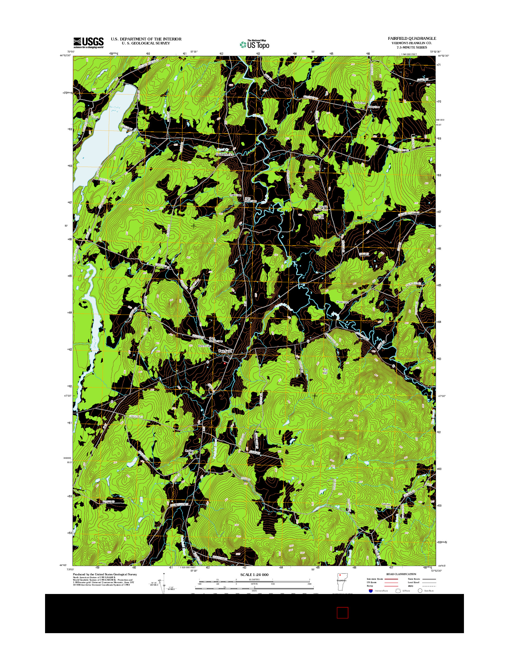 USGS US TOPO 7.5-MINUTE MAP FOR FAIRFIELD, VT 2012