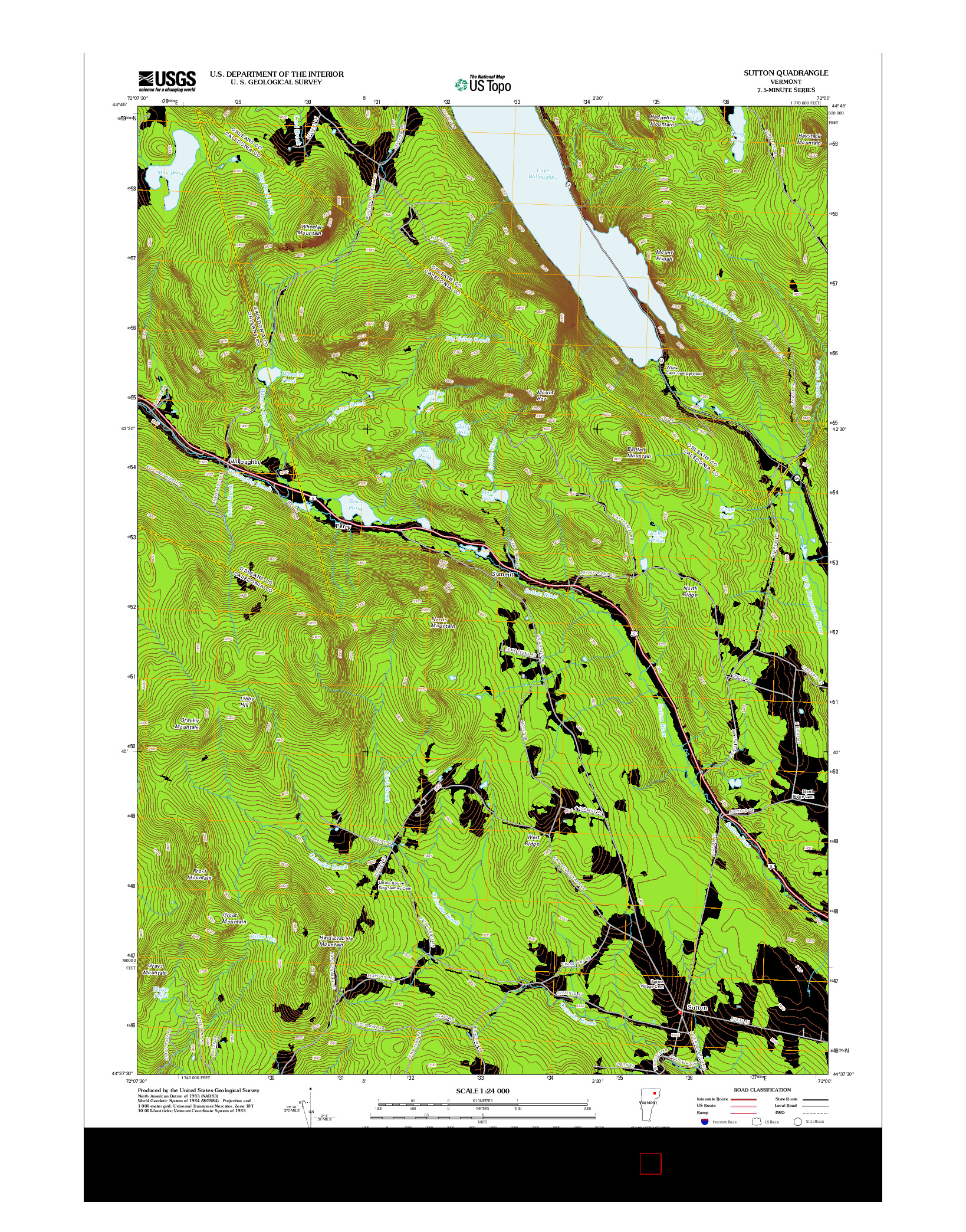 USGS US TOPO 7.5-MINUTE MAP FOR SUTTON, VT 2012