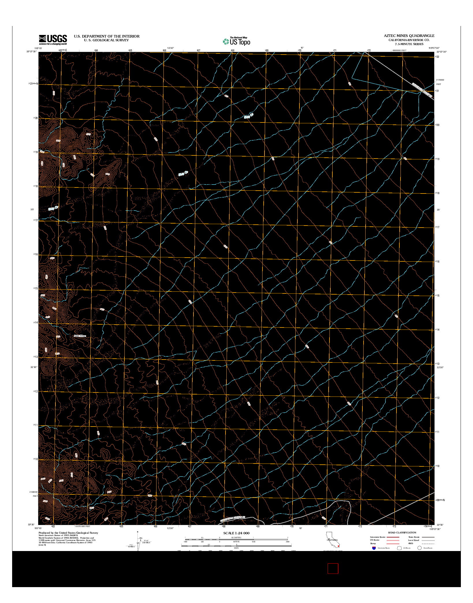 USGS US TOPO 7.5-MINUTE MAP FOR AZTEC MINES, CA 2012