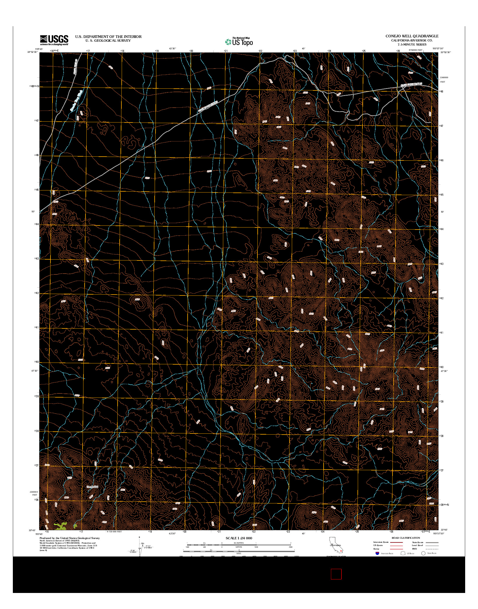 USGS US TOPO 7.5-MINUTE MAP FOR CONEJO WELL, CA 2012