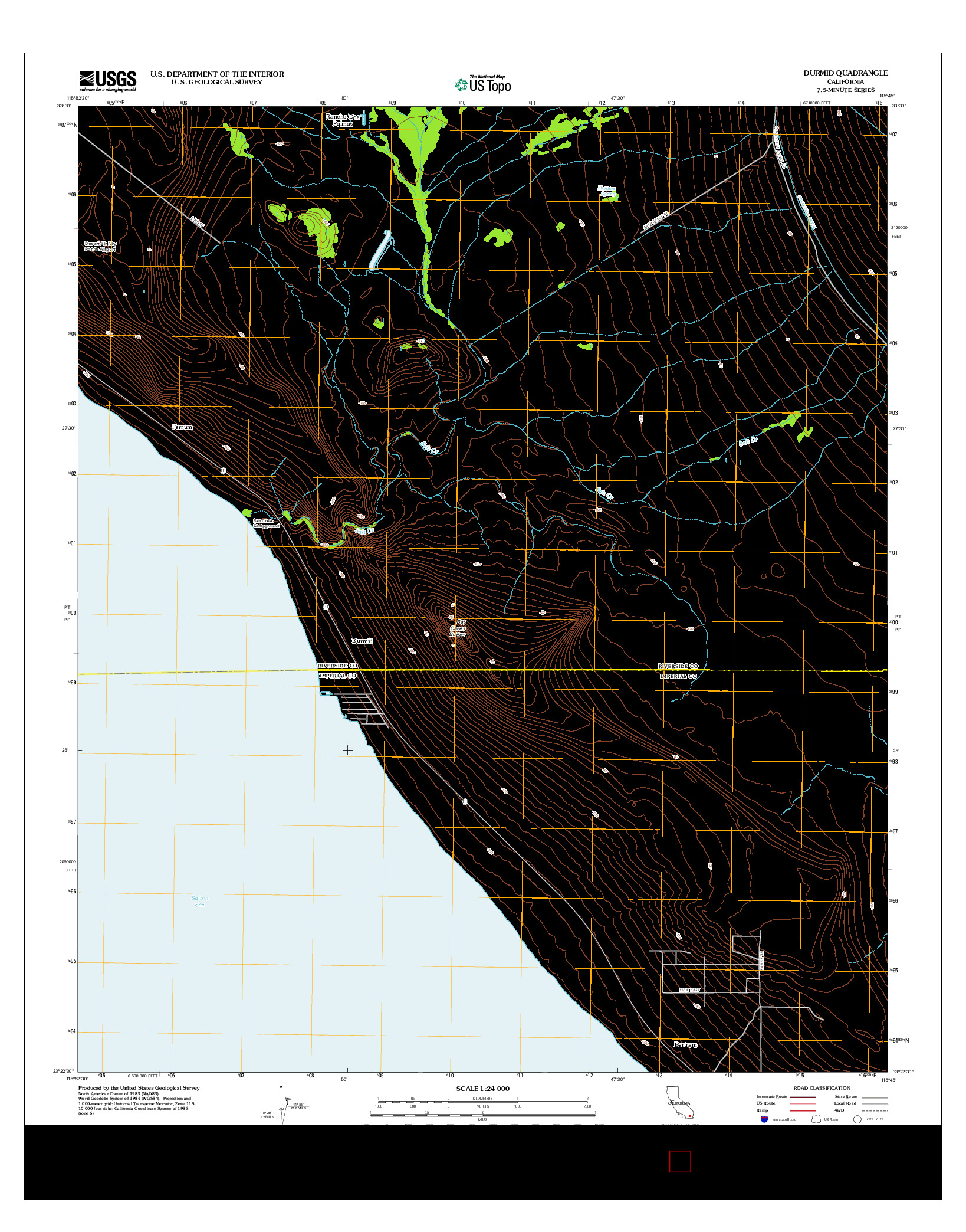 USGS US TOPO 7.5-MINUTE MAP FOR DURMID, CA 2012
