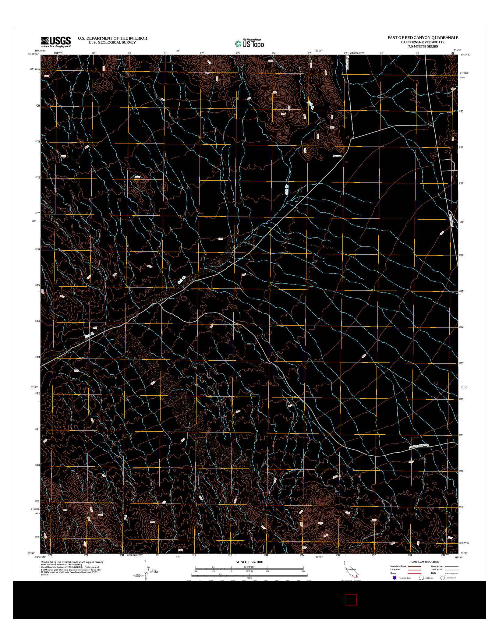 USGS US TOPO 7.5-MINUTE MAP FOR EAST OF RED CANYON, CA 2012