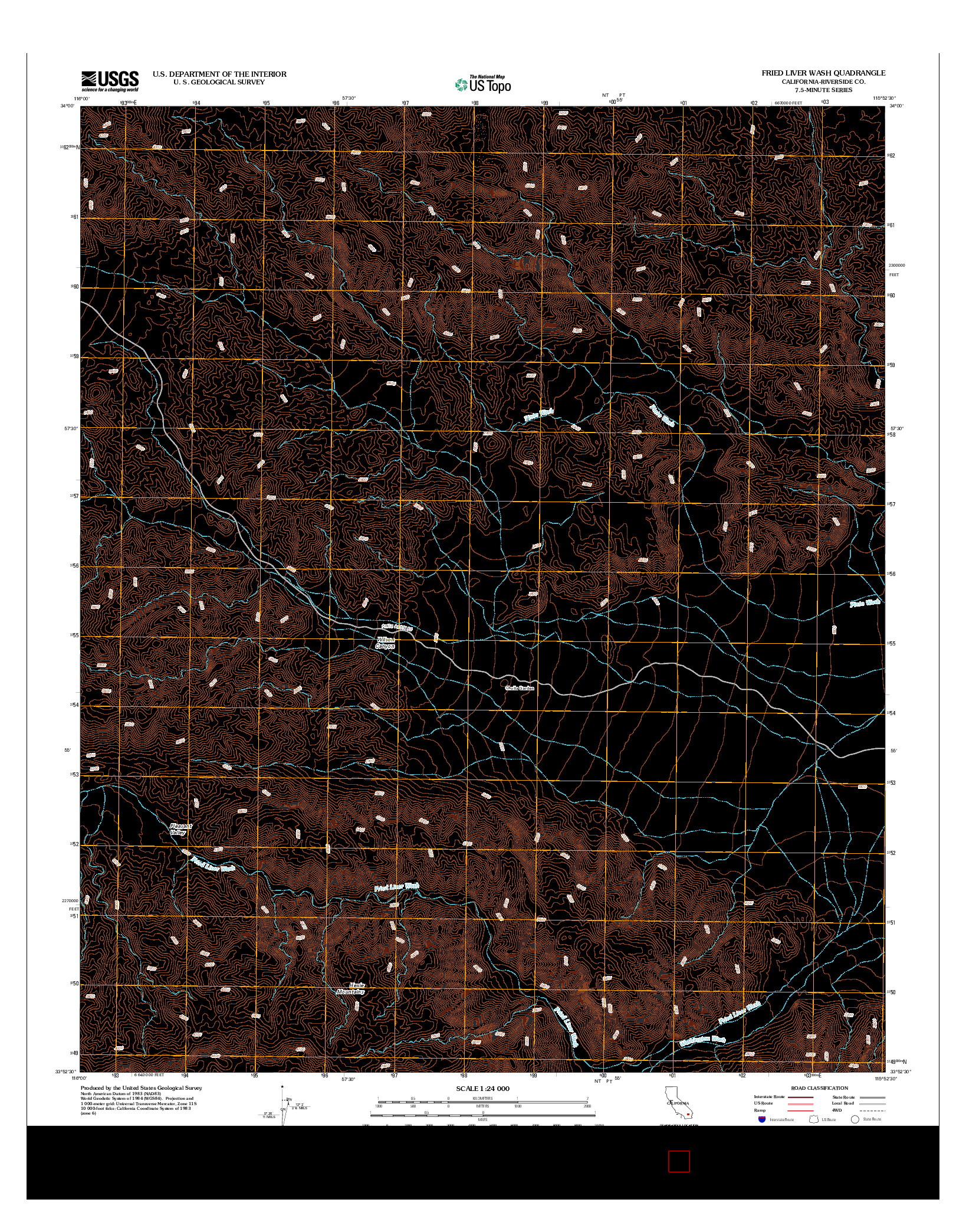 USGS US TOPO 7.5-MINUTE MAP FOR FRIED LIVER WASH, CA 2012