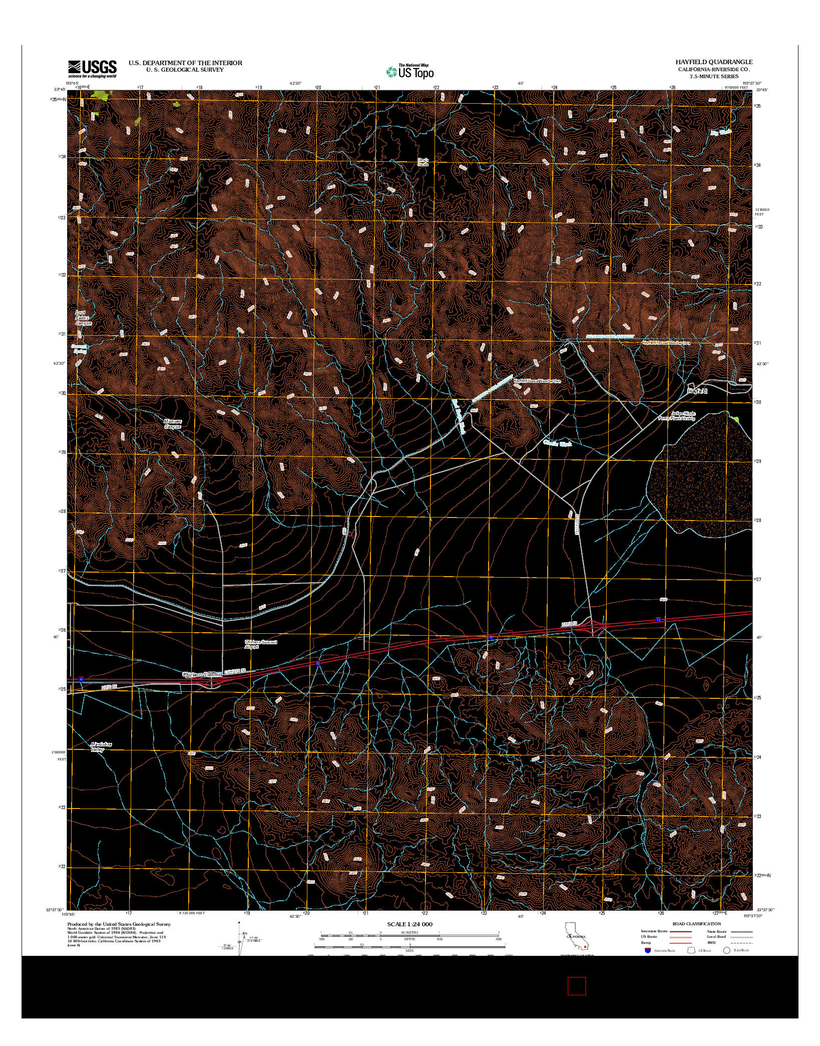 USGS US TOPO 7.5-MINUTE MAP FOR HAYFIELD, CA 2012