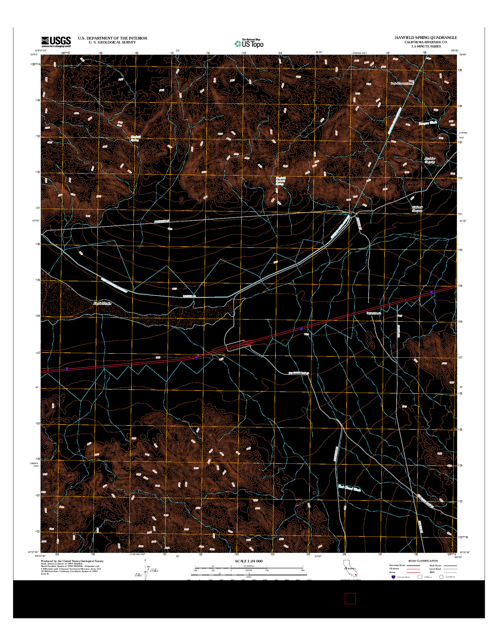 USGS US TOPO 7.5-MINUTE MAP FOR HAYFIELD SPRING, CA 2012