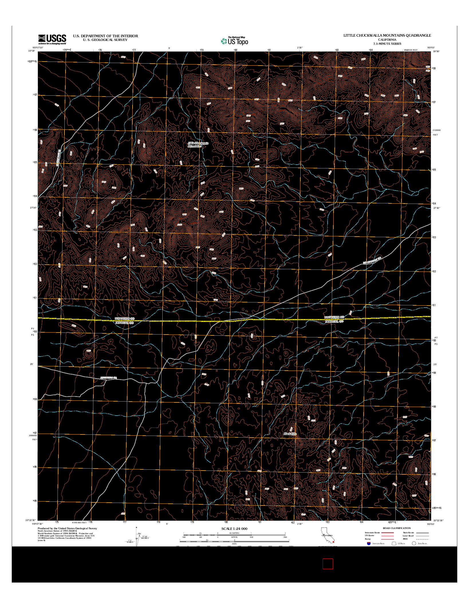 USGS US TOPO 7.5-MINUTE MAP FOR LITTLE CHUCKWALLA MOUNTAINS, CA 2012