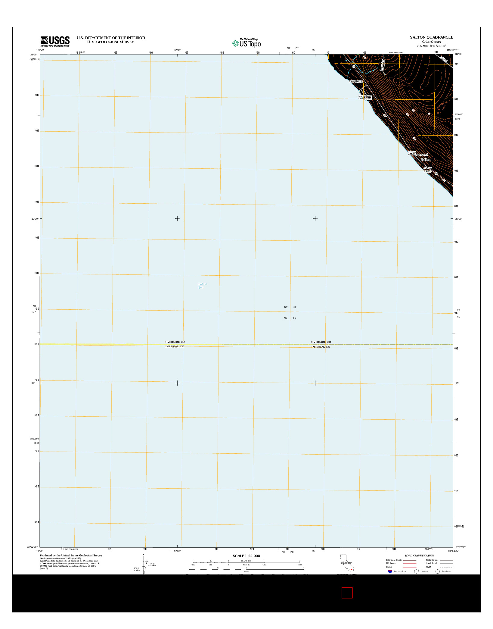 USGS US TOPO 7.5-MINUTE MAP FOR SALTON, CA 2012