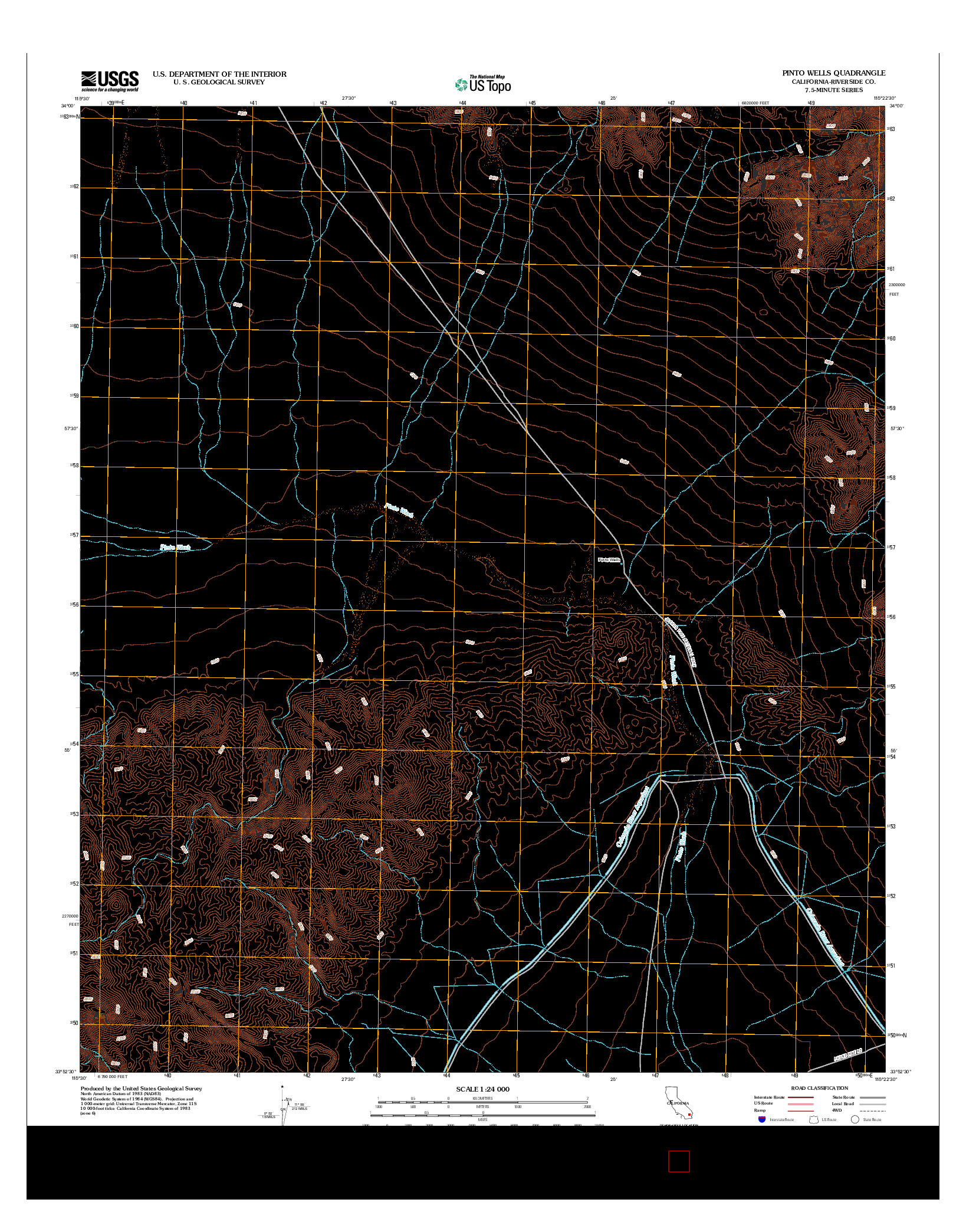 USGS US TOPO 7.5-MINUTE MAP FOR PINTO WELLS, CA 2012