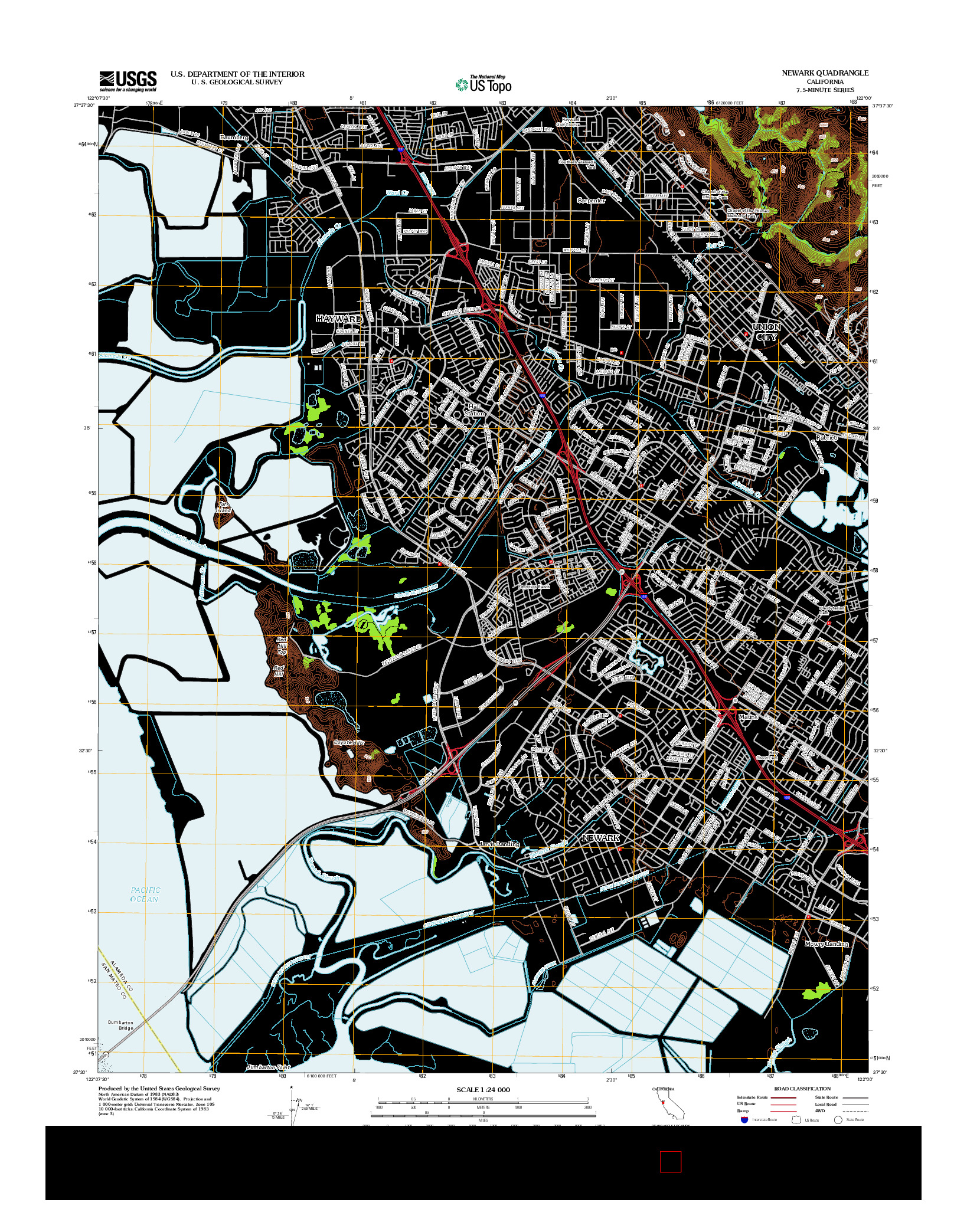 USGS US TOPO 7.5-MINUTE MAP FOR NEWARK, CA 2012