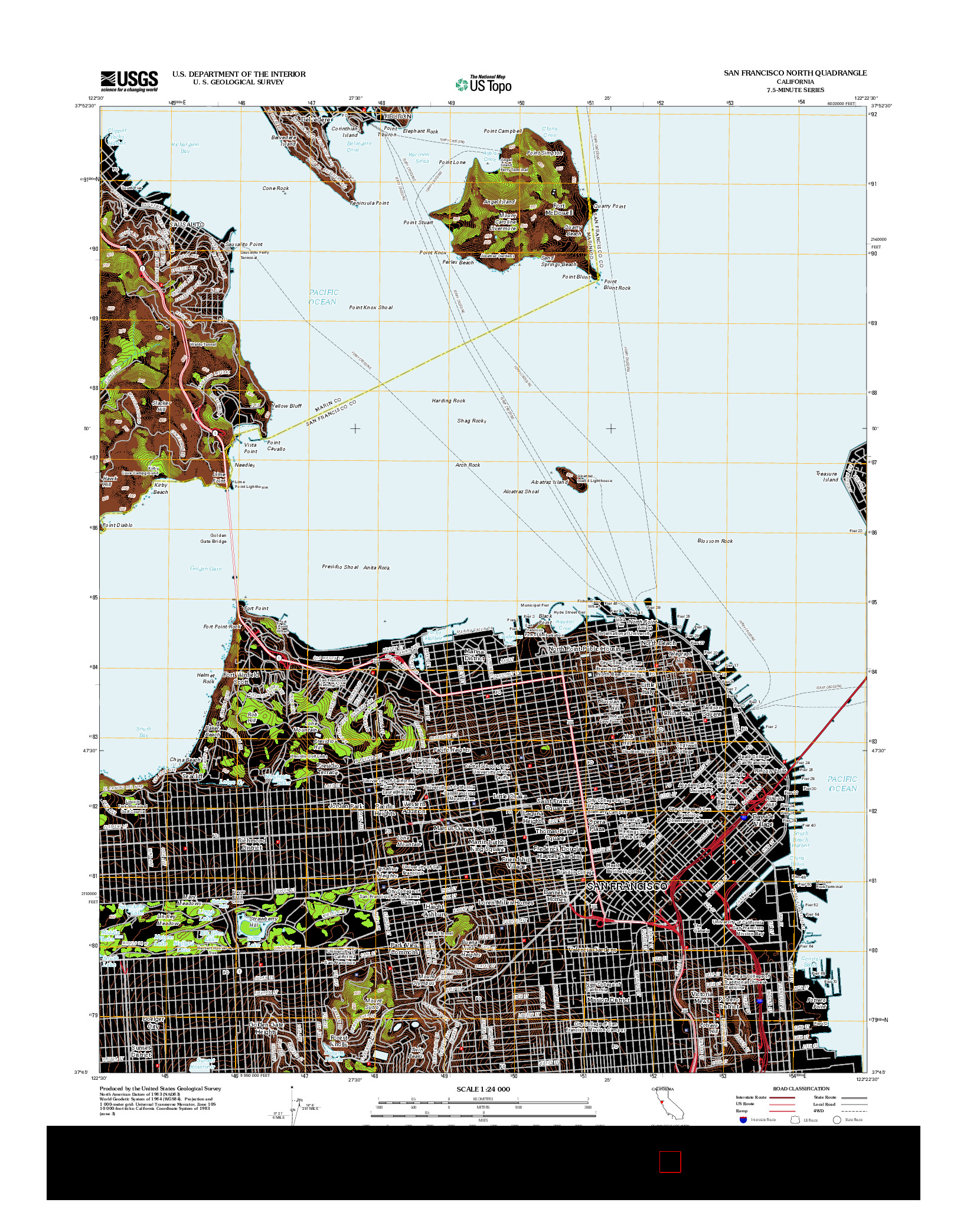 USGS US TOPO 7.5-MINUTE MAP FOR SAN FRANCISCO NORTH, CA 2012