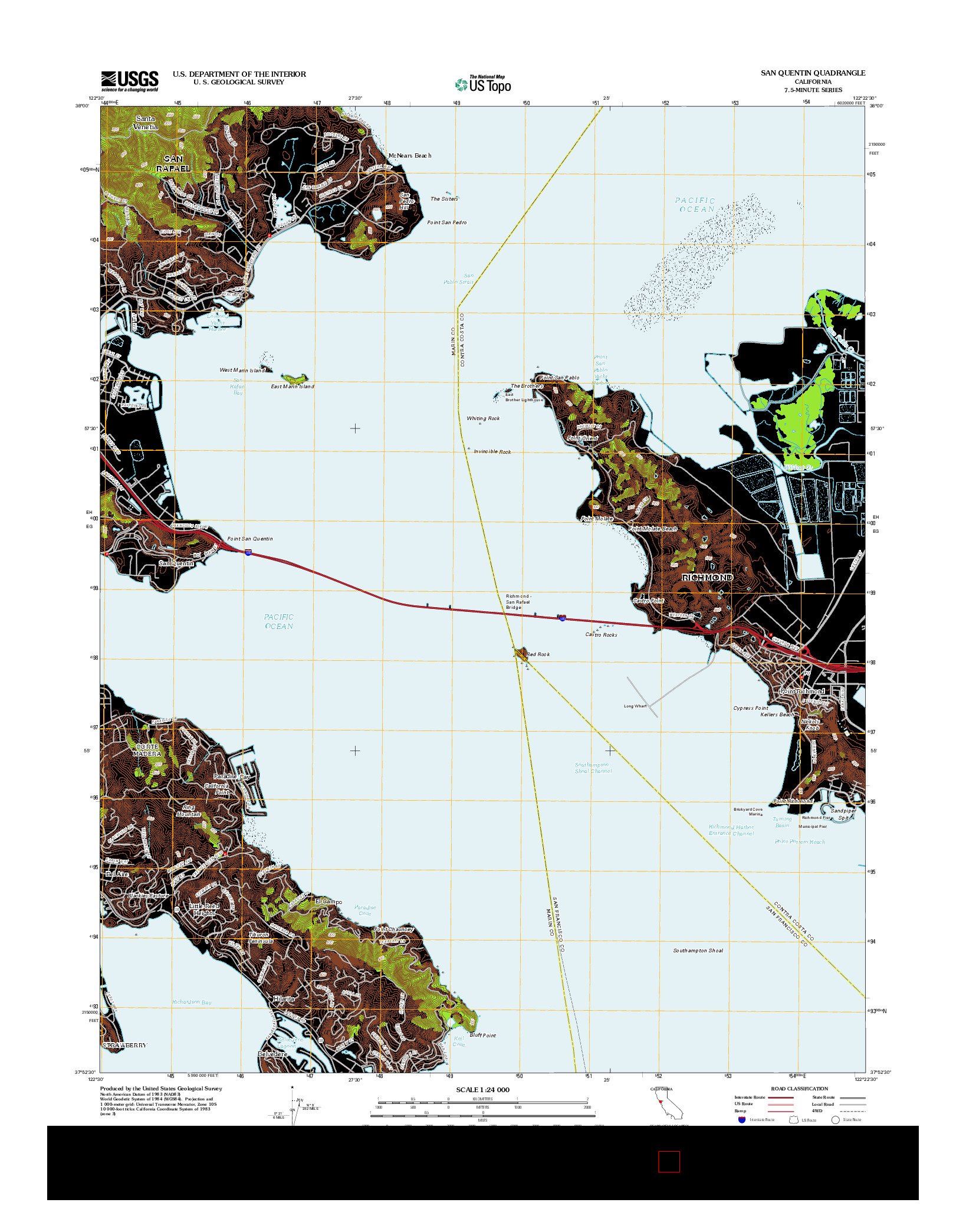 USGS US TOPO 7.5-MINUTE MAP FOR SAN QUENTIN, CA 2012