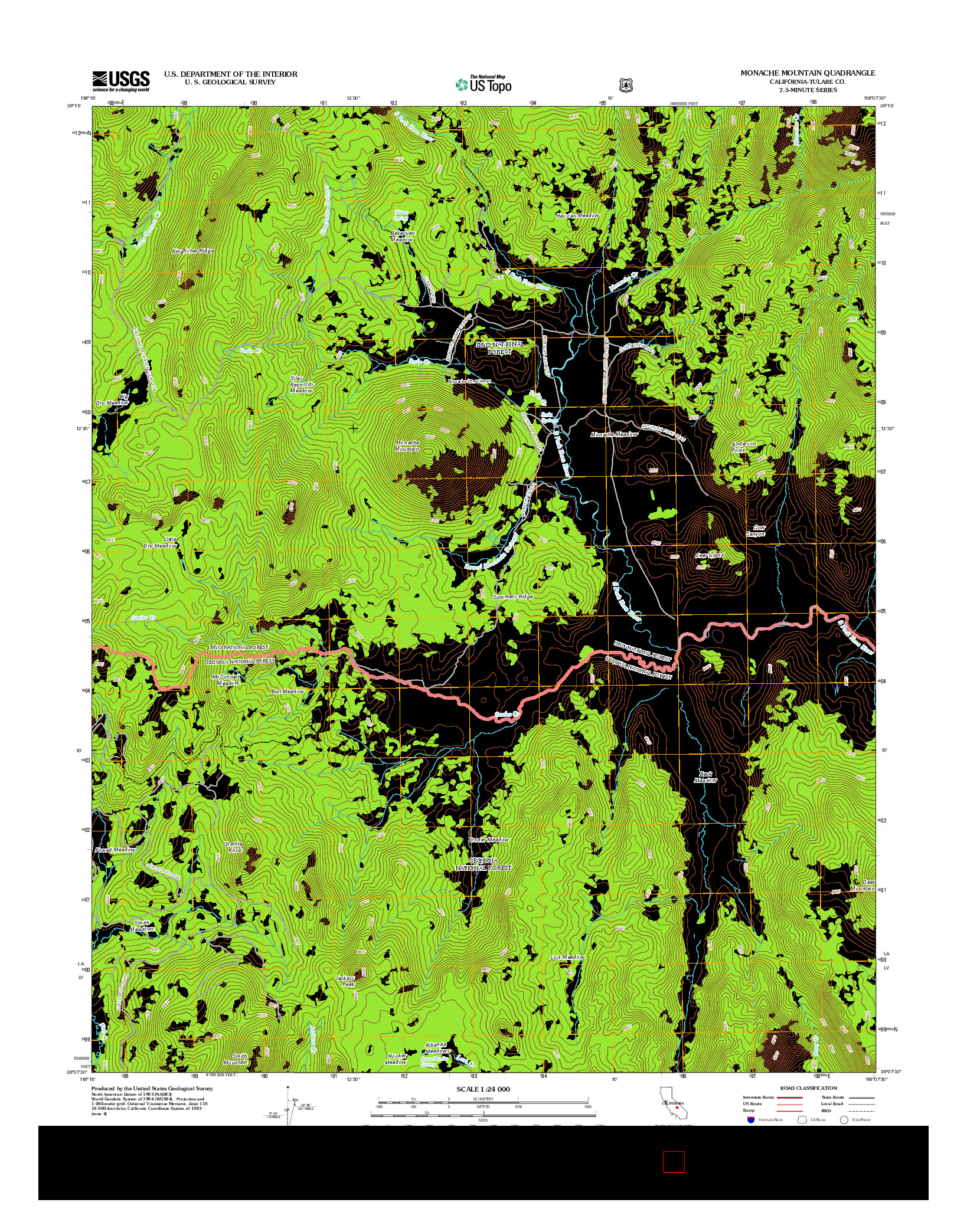 USGS US TOPO 7.5-MINUTE MAP FOR MONACHE MOUNTAIN, CA 2012