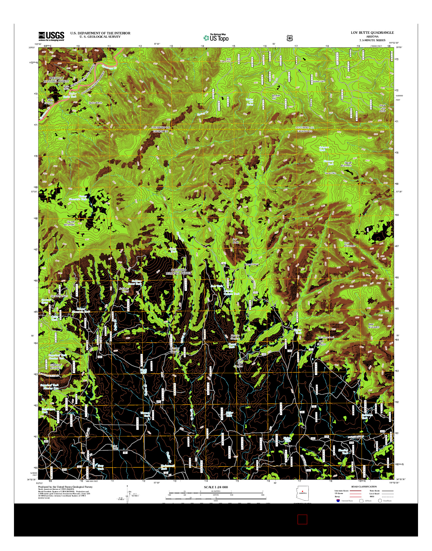 USGS US TOPO 7.5-MINUTE MAP FOR LOY BUTTE, AZ 2012