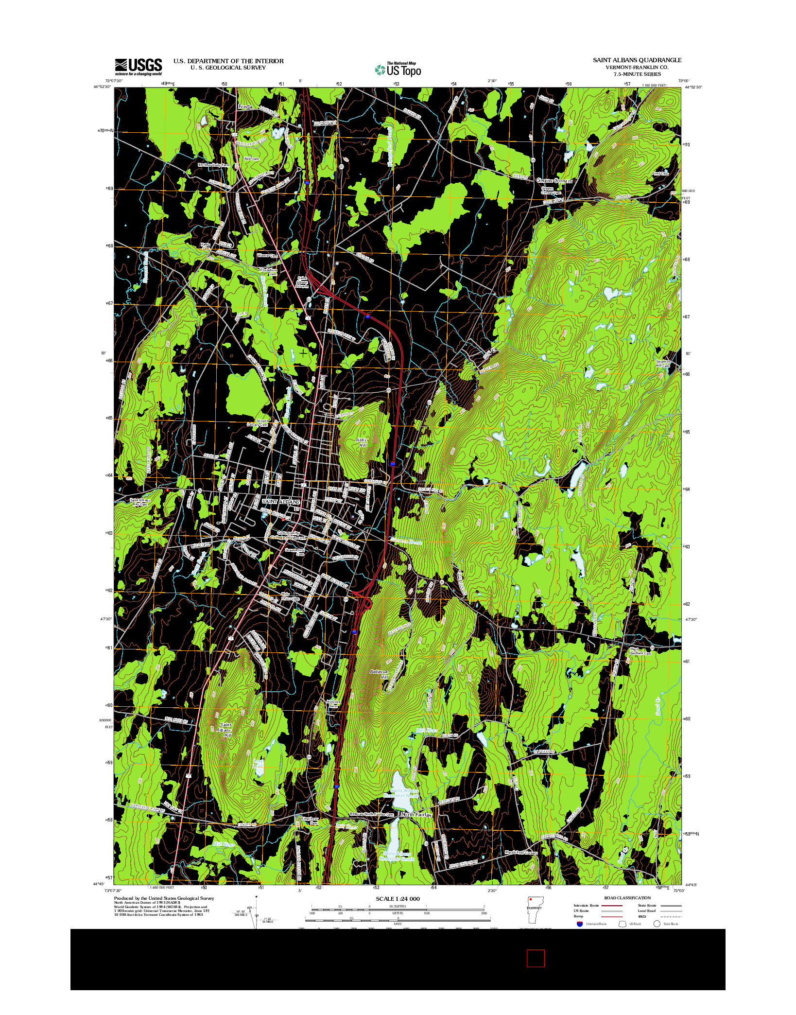 USGS US TOPO 7.5-MINUTE MAP FOR SAINT ALBANS, VT 2012