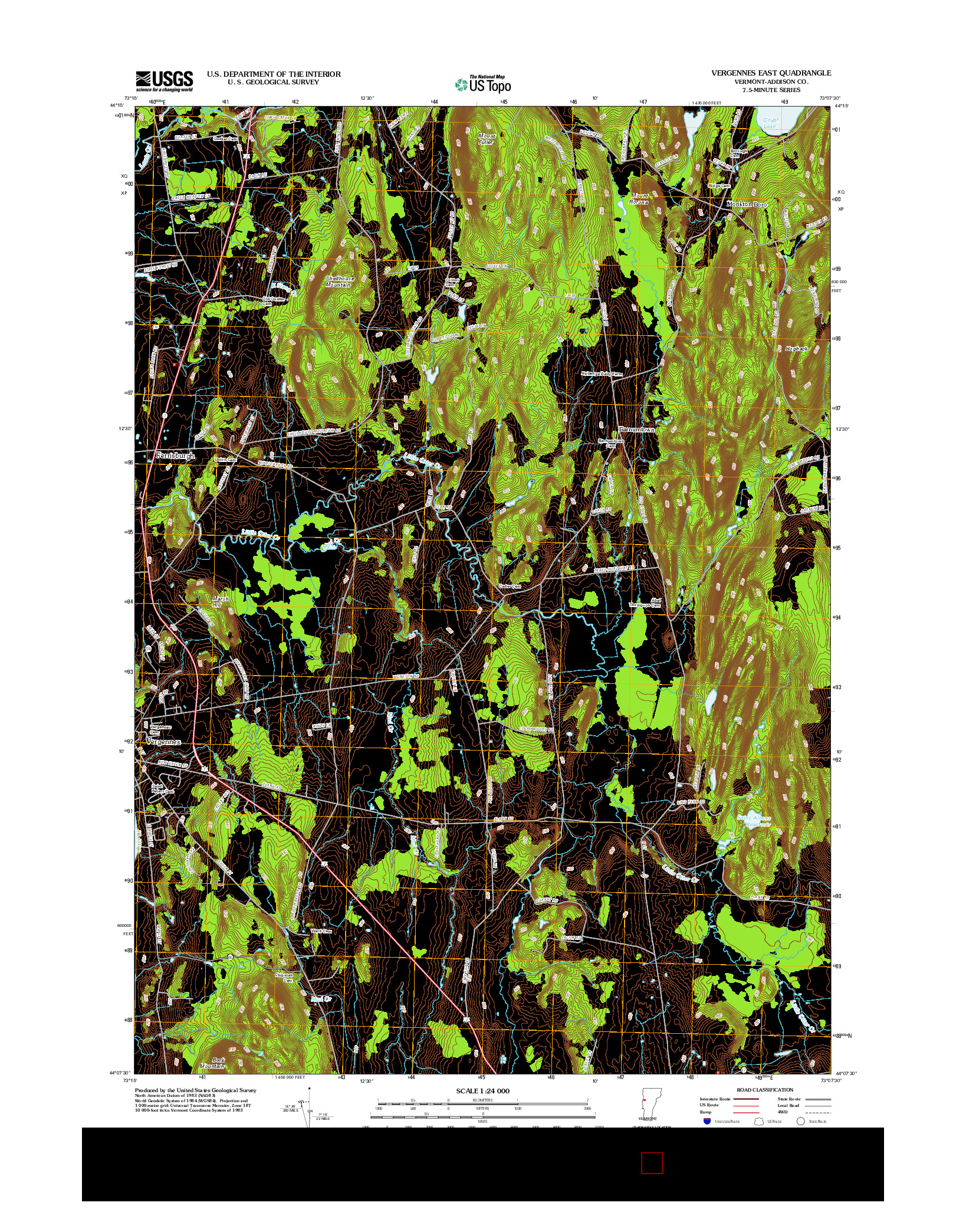 USGS US TOPO 7.5-MINUTE MAP FOR VERGENNES EAST, VT 2012