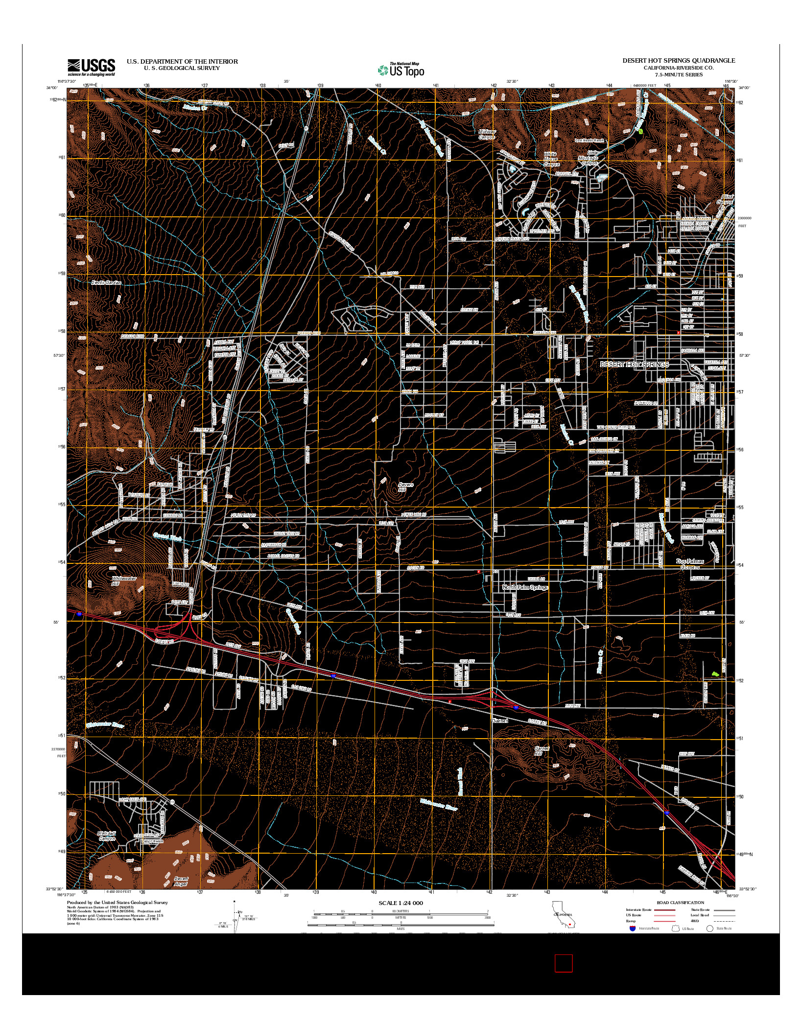 USGS US TOPO 7.5-MINUTE MAP FOR DESERT HOT SPRINGS, CA 2012