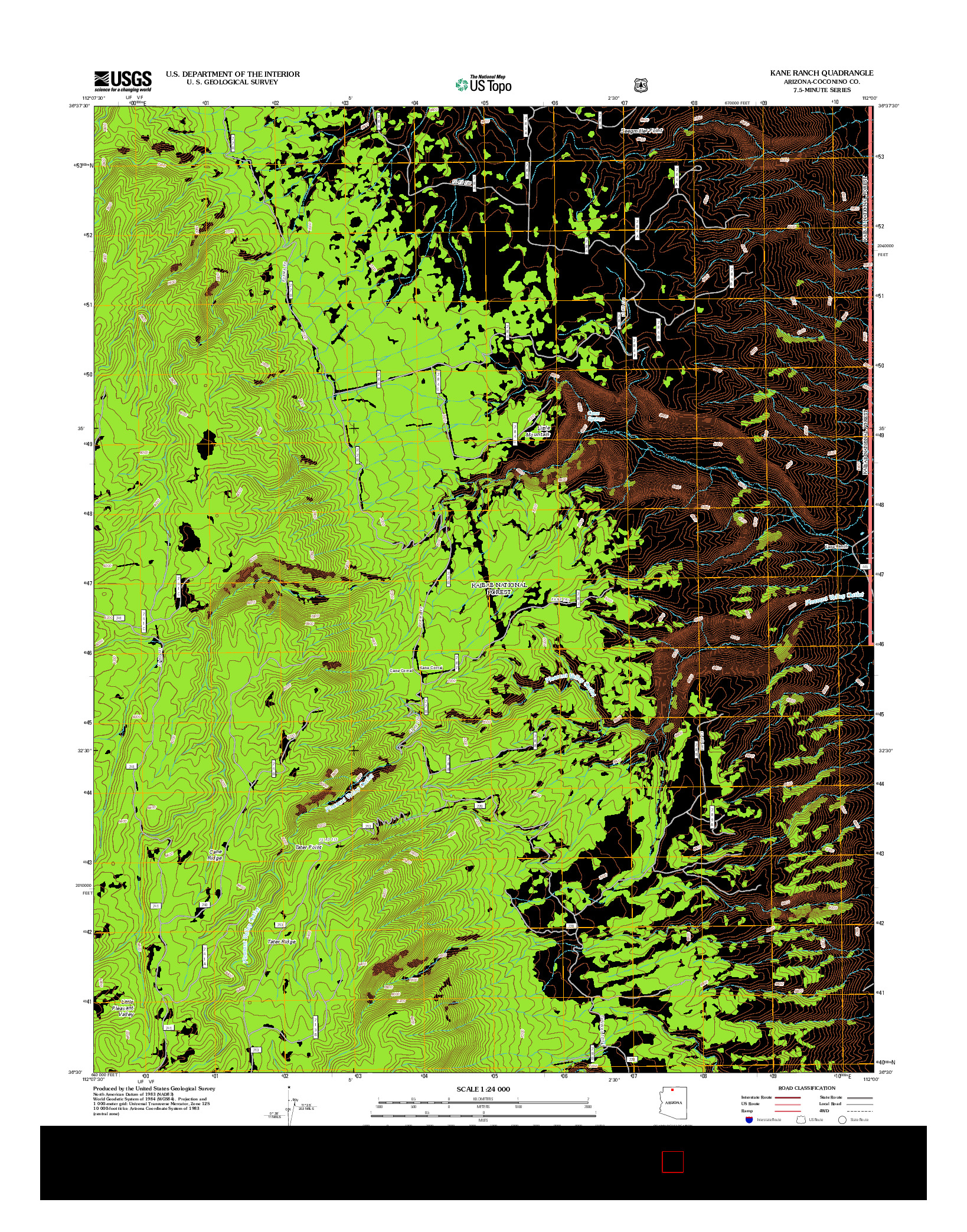 USGS US TOPO 7.5-MINUTE MAP FOR KANE RANCH, AZ 2012