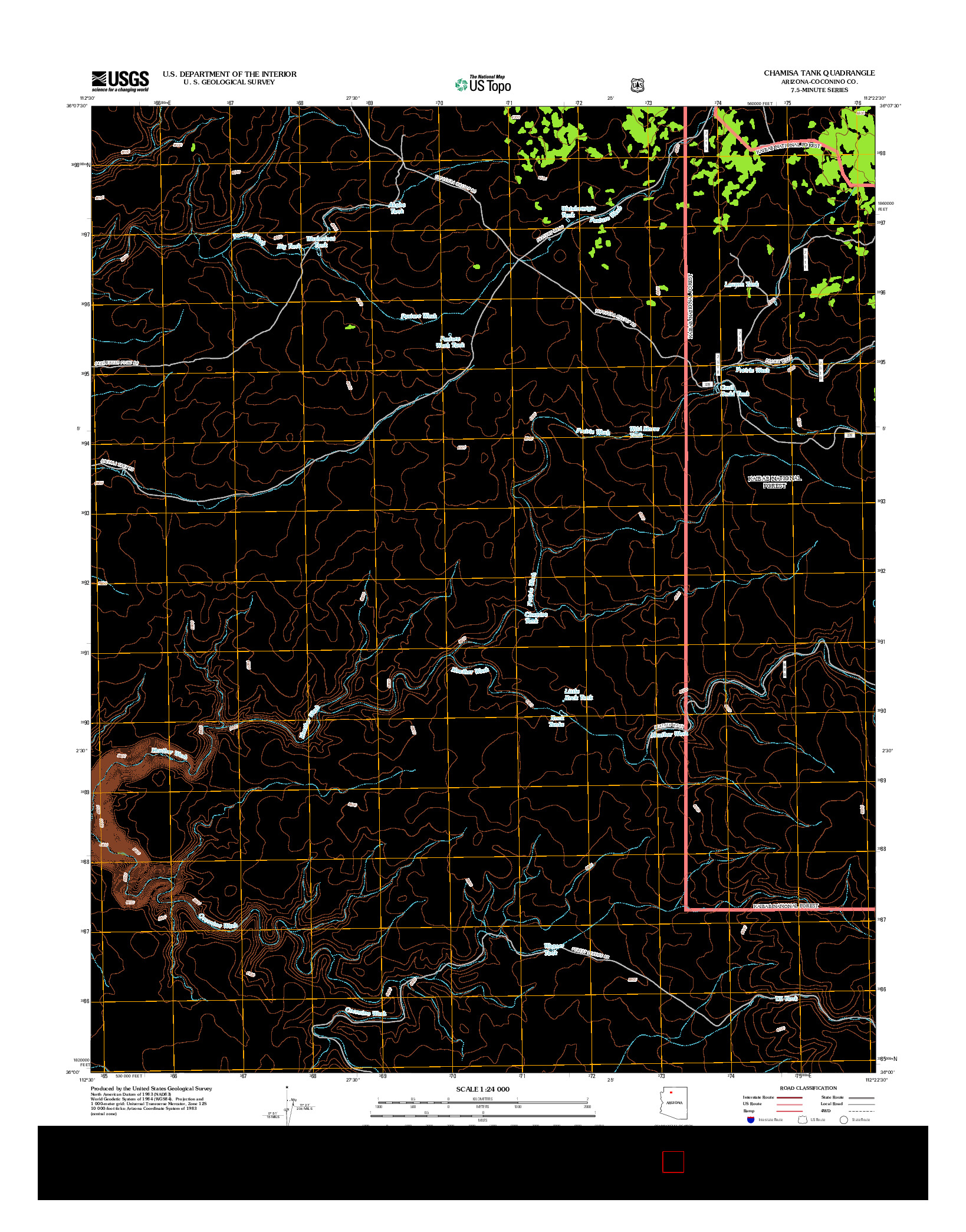 USGS US TOPO 7.5-MINUTE MAP FOR CHAMISA TANK, AZ 2012