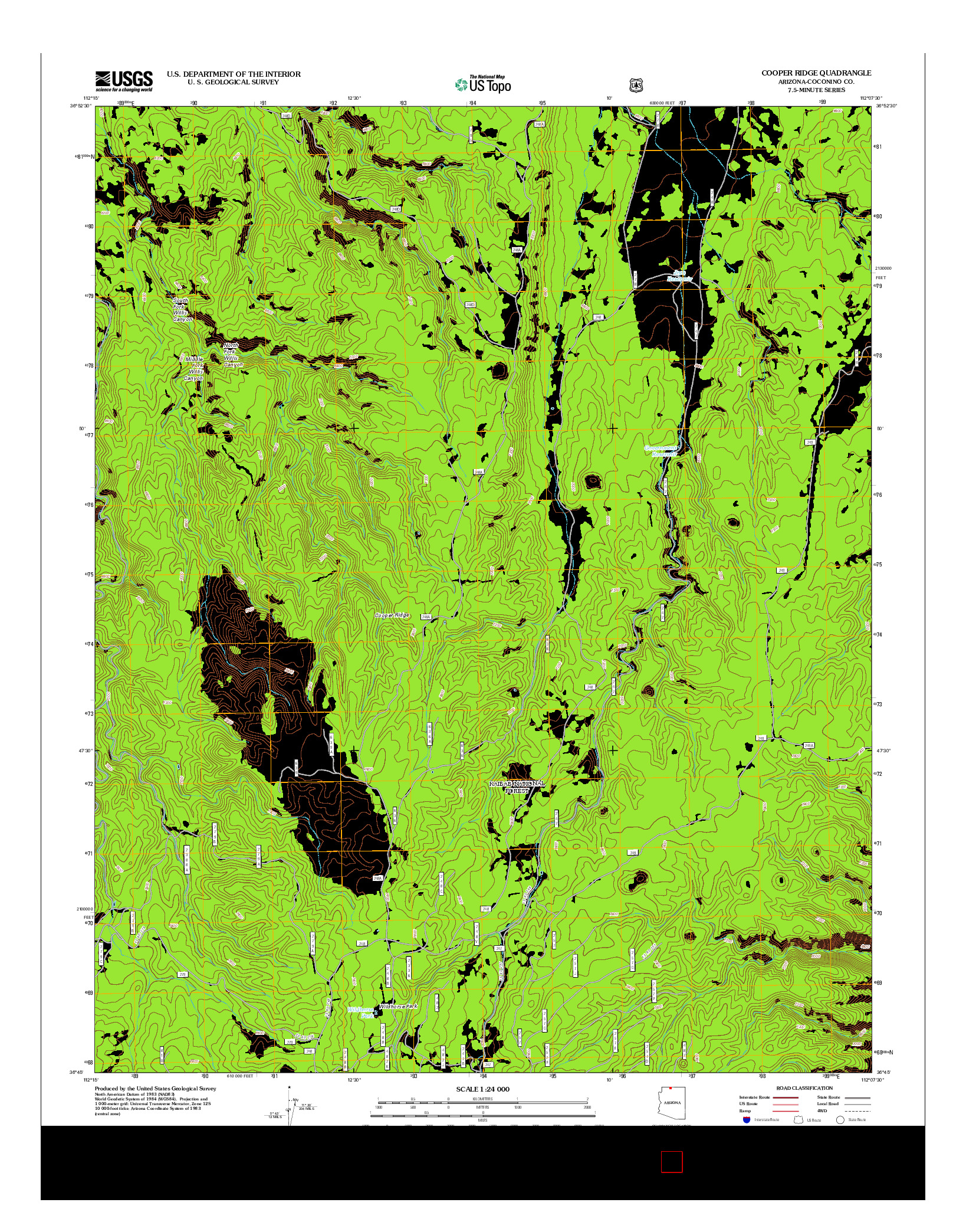 USGS US TOPO 7.5-MINUTE MAP FOR COOPER RIDGE, AZ 2012
