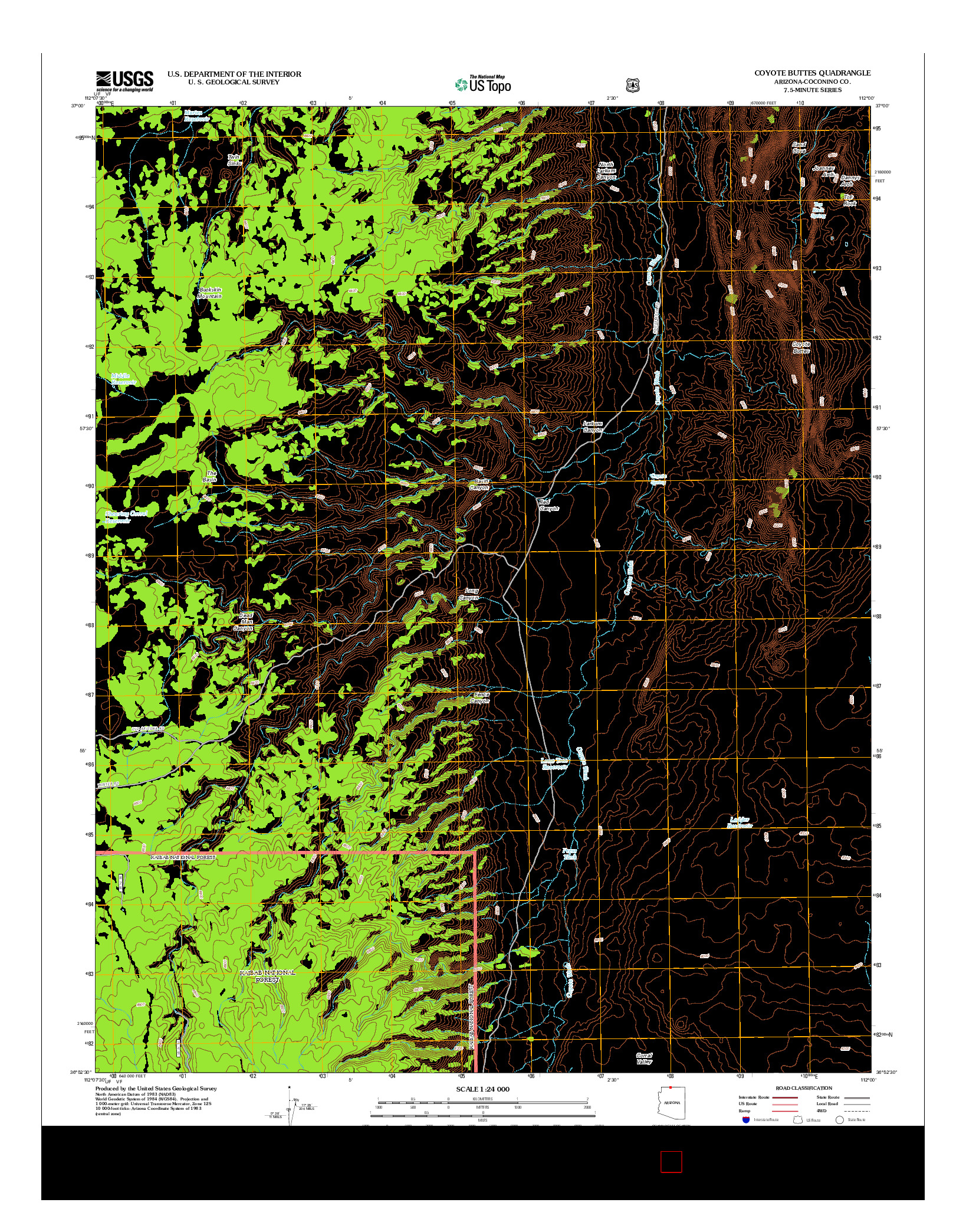 USGS US TOPO 7.5-MINUTE MAP FOR COYOTE BUTTES, AZ 2012