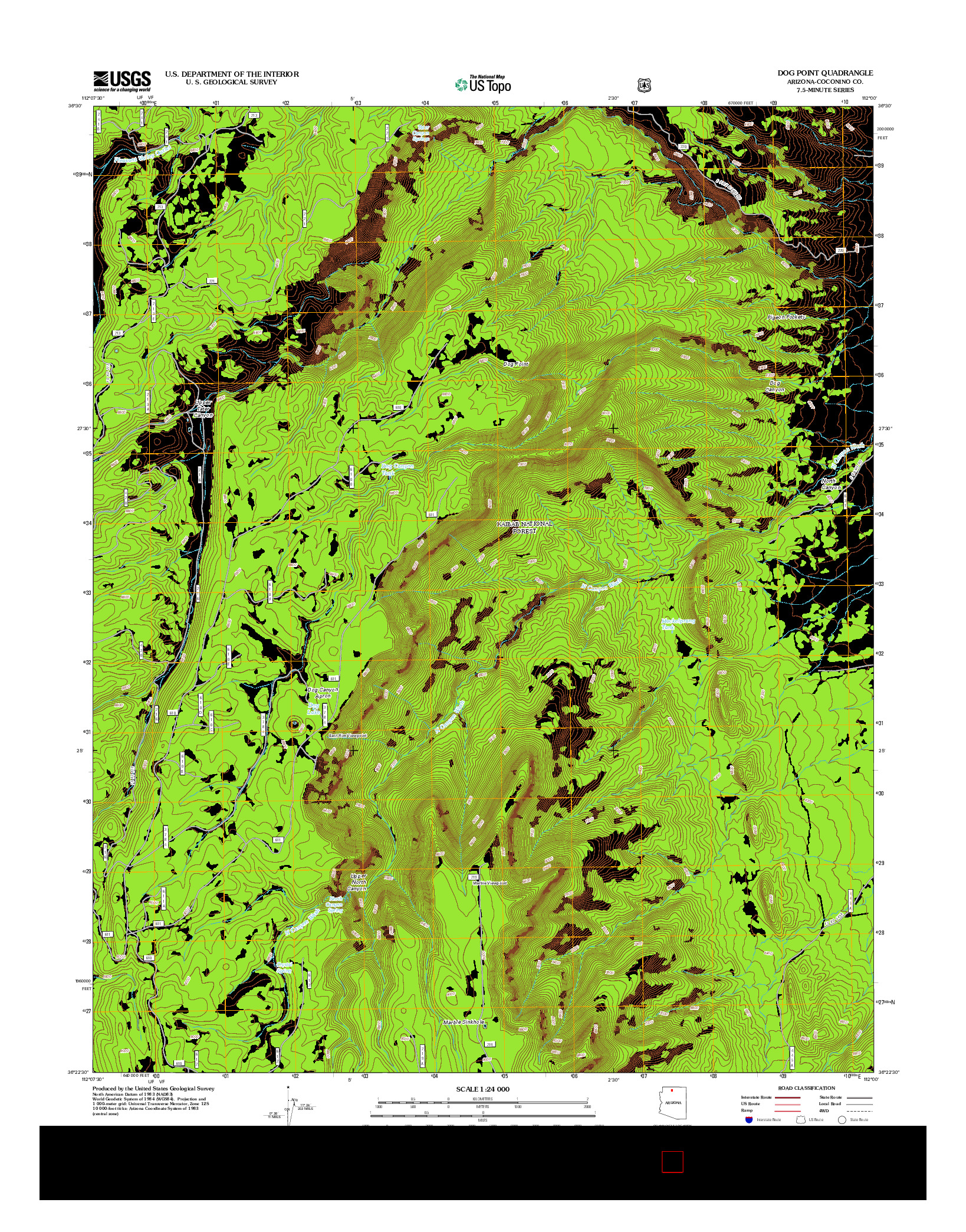 USGS US TOPO 7.5-MINUTE MAP FOR DOG POINT, AZ 2012