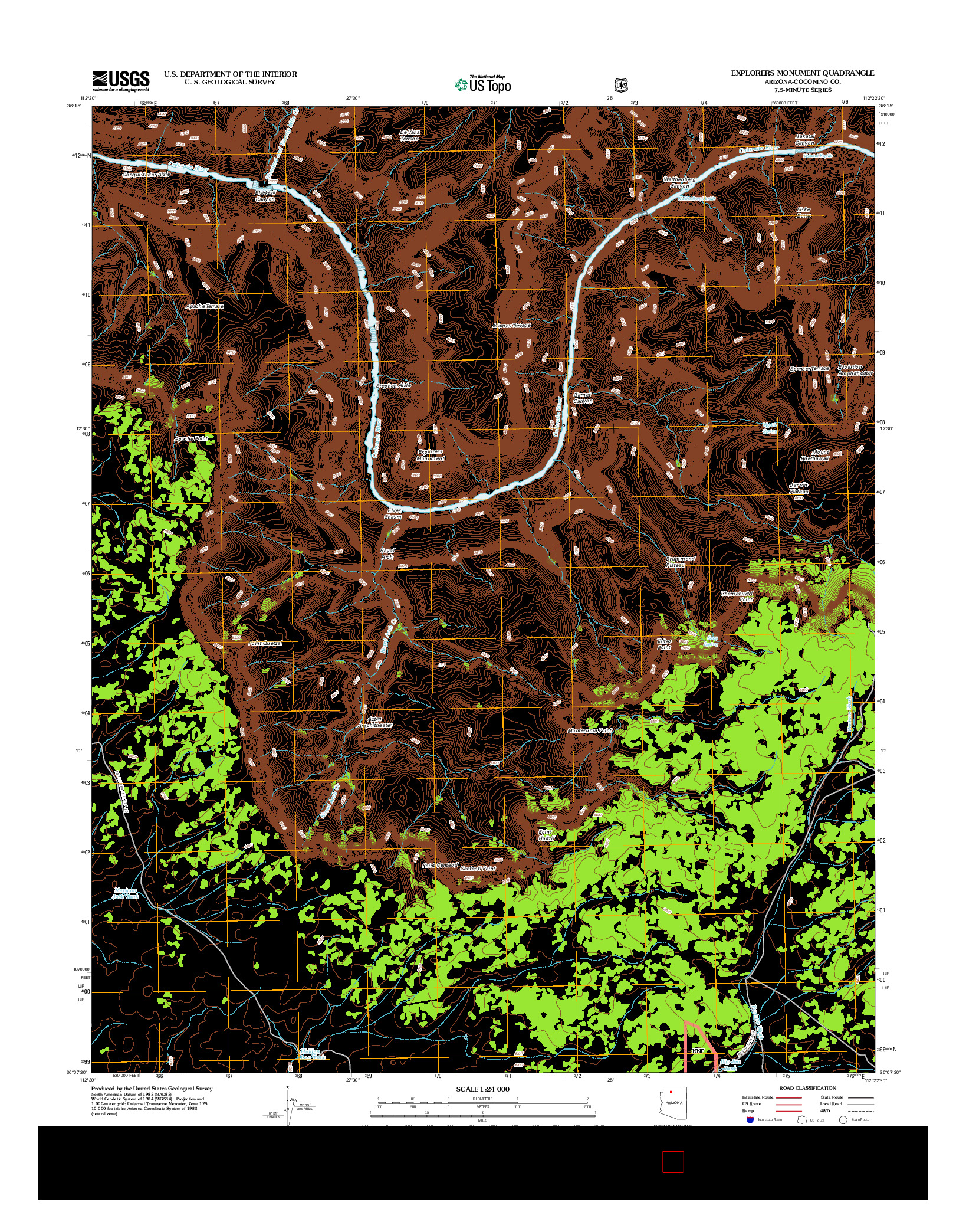 USGS US TOPO 7.5-MINUTE MAP FOR EXPLORERS MONUMENT, AZ 2012