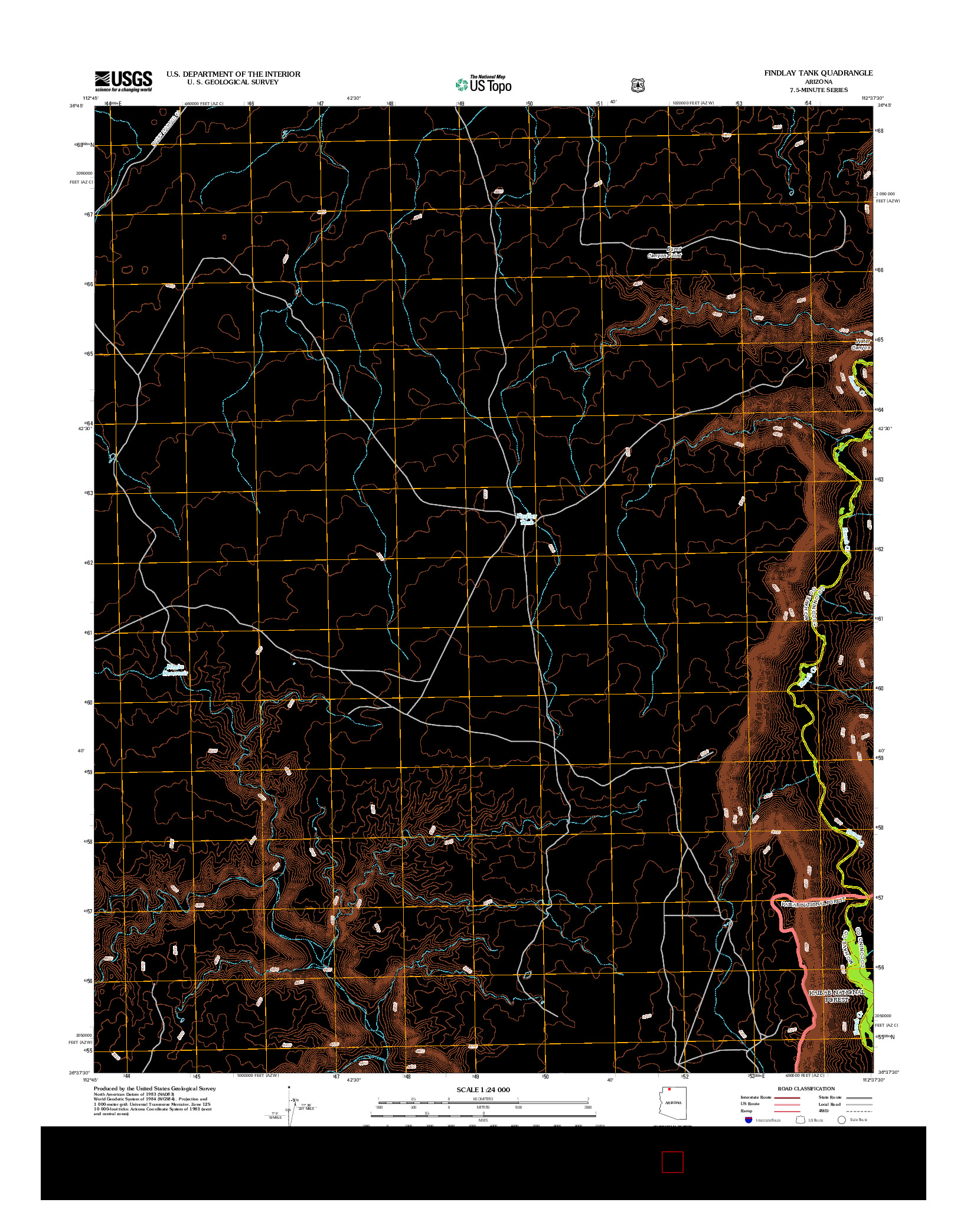 USGS US TOPO 7.5-MINUTE MAP FOR FINDLAY TANK, AZ 2012