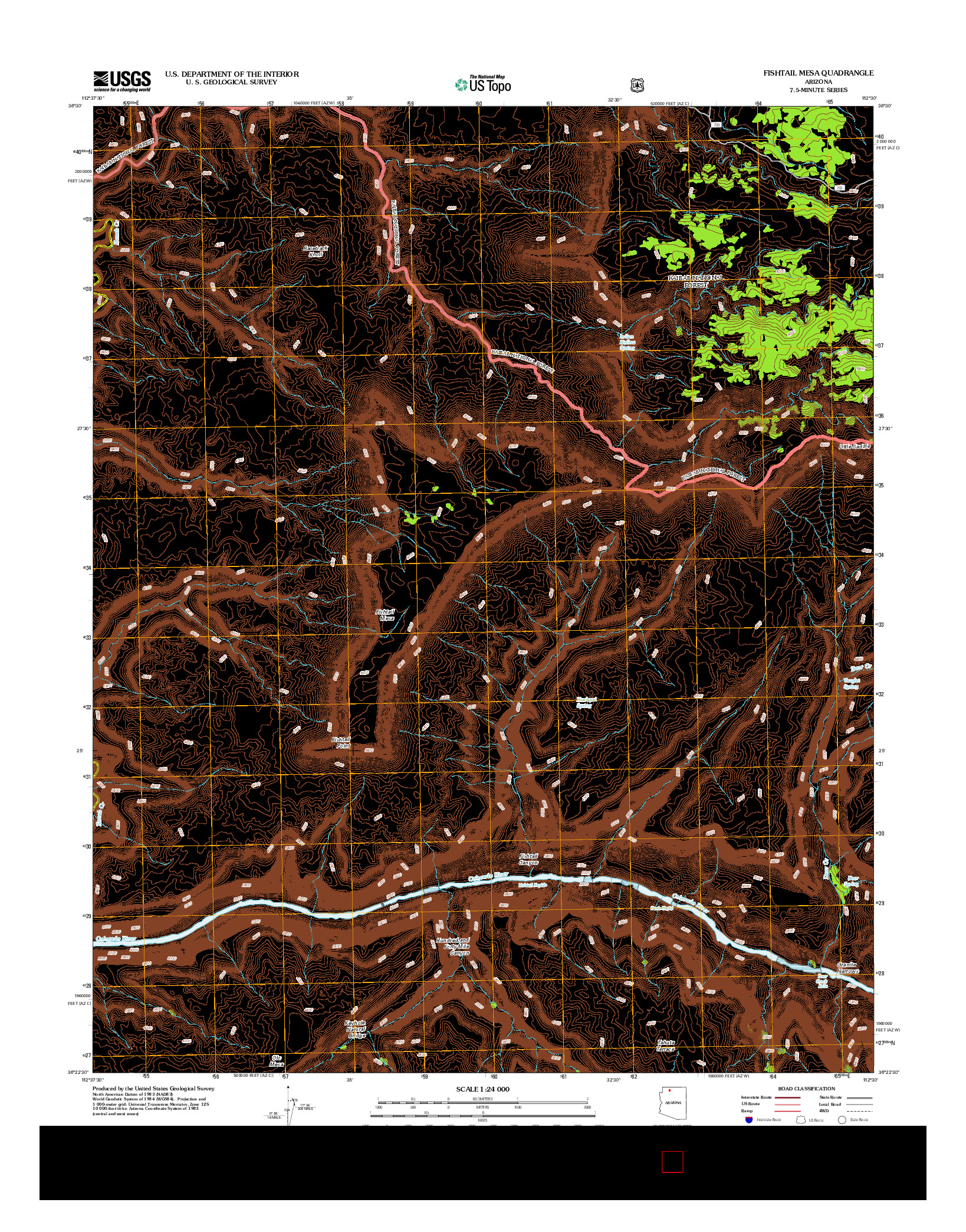 USGS US TOPO 7.5-MINUTE MAP FOR FISHTAIL MESA, AZ 2012