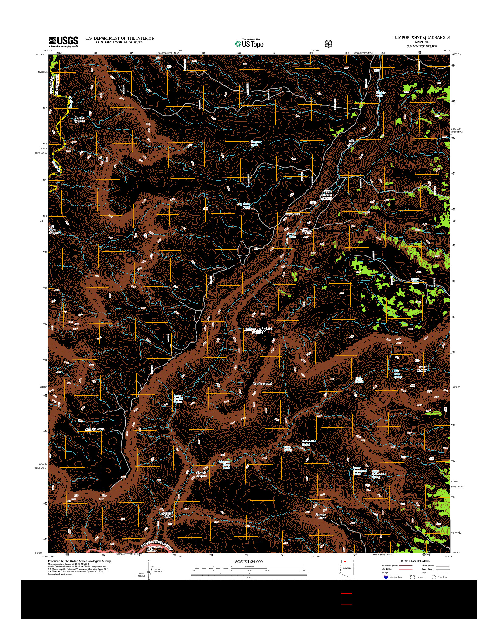 USGS US TOPO 7.5-MINUTE MAP FOR JUMPUP POINT, AZ 2012