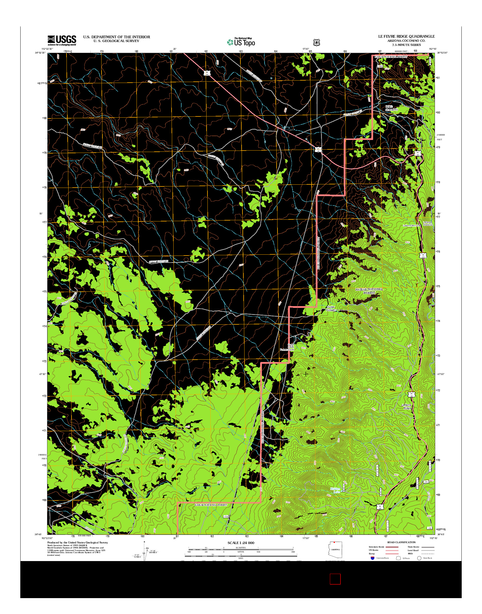 USGS US TOPO 7.5-MINUTE MAP FOR LE FEVRE RIDGE, AZ 2012