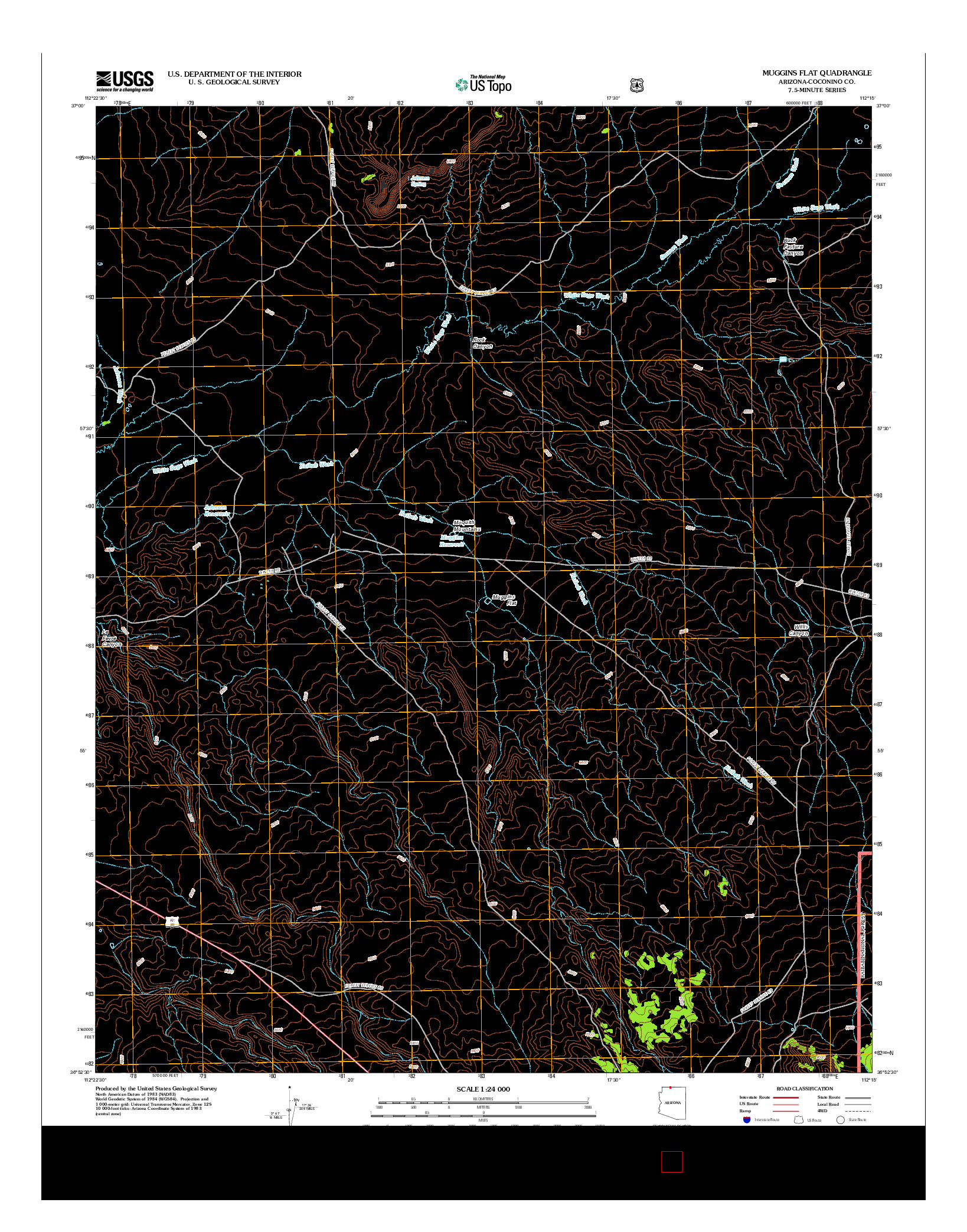 USGS US TOPO 7.5-MINUTE MAP FOR MUGGINS FLAT, AZ 2012