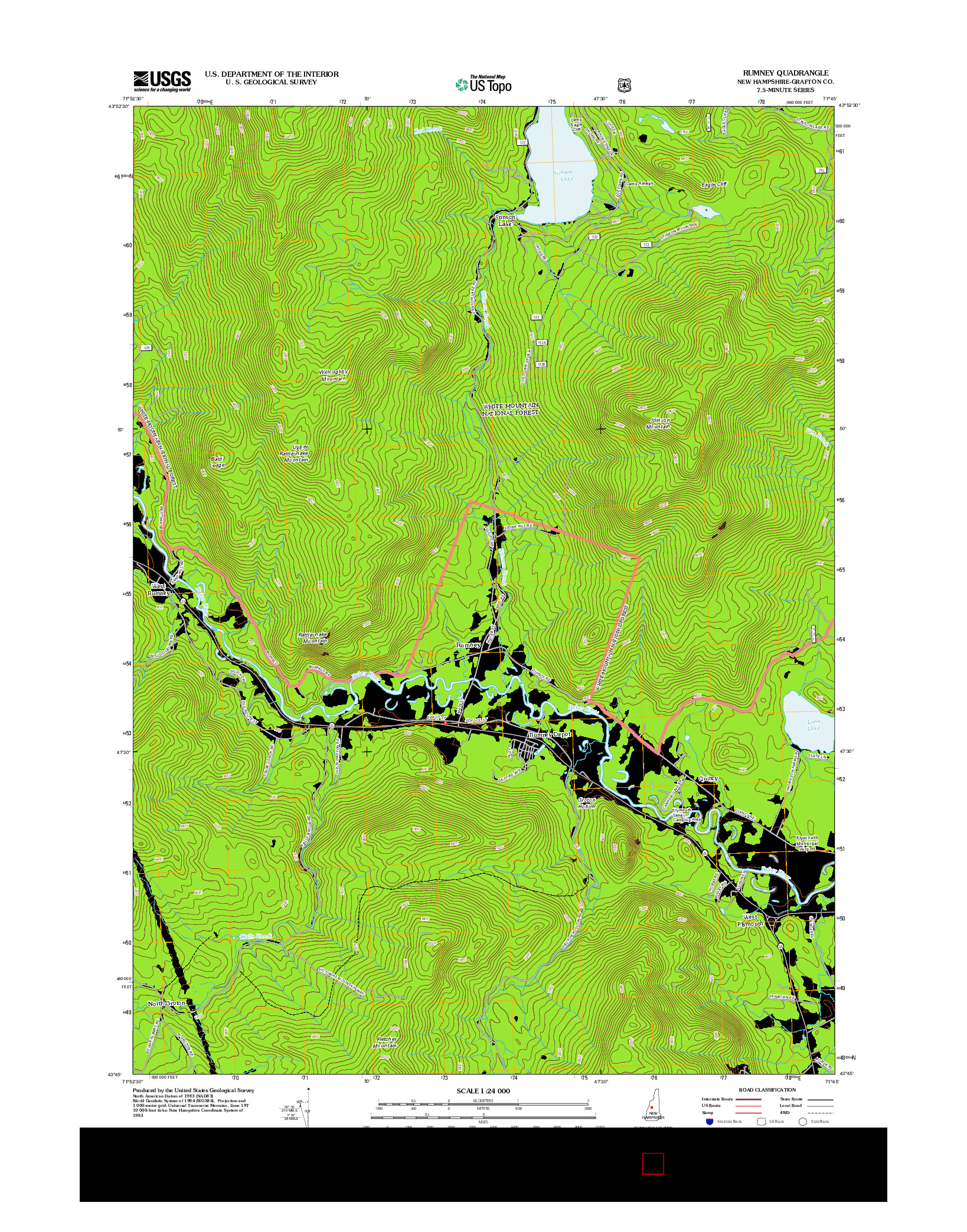 USGS US TOPO 7.5-MINUTE MAP FOR RUMNEY, NH 2012