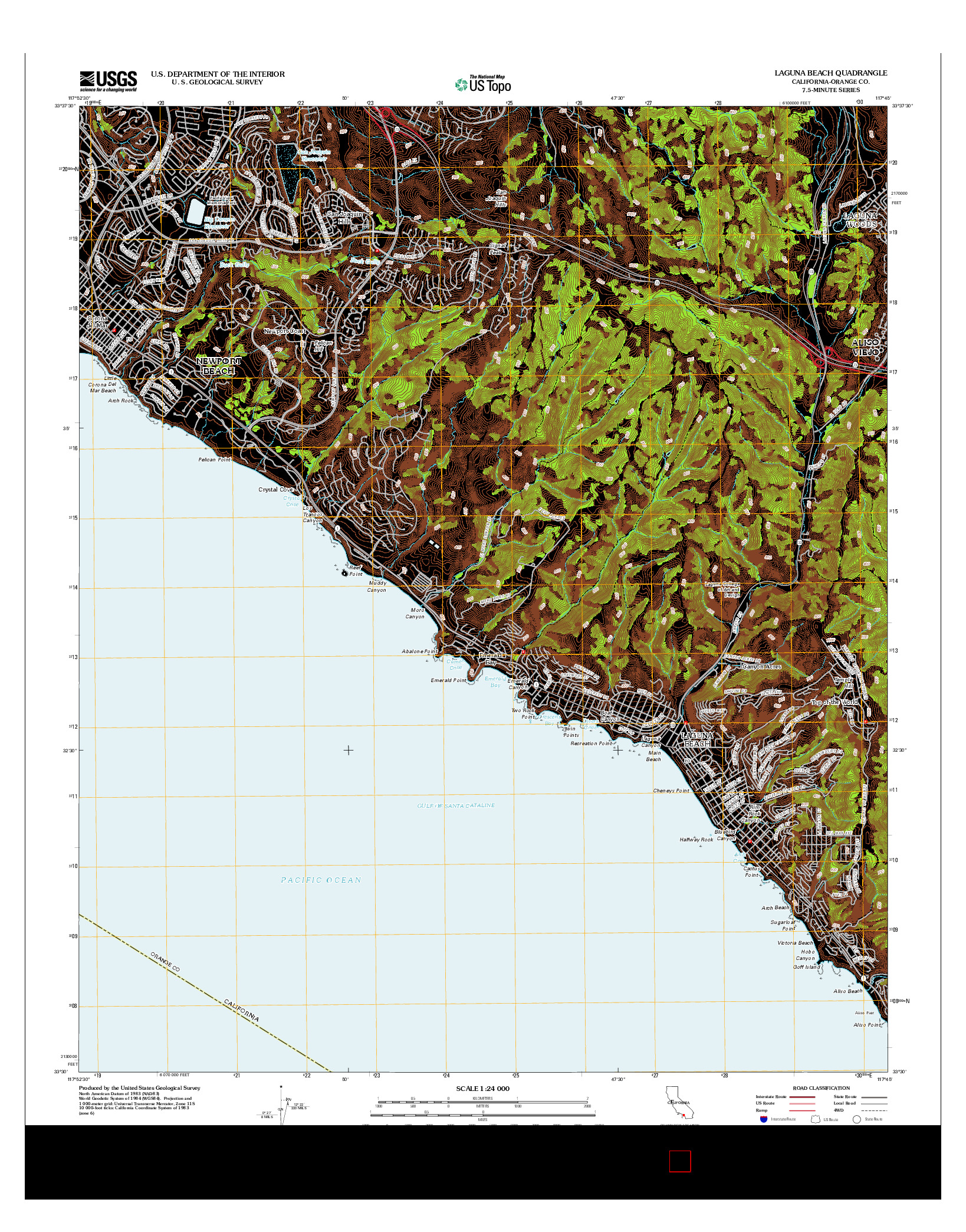USGS US TOPO 7.5-MINUTE MAP FOR LAGUNA BEACH, CA 2012