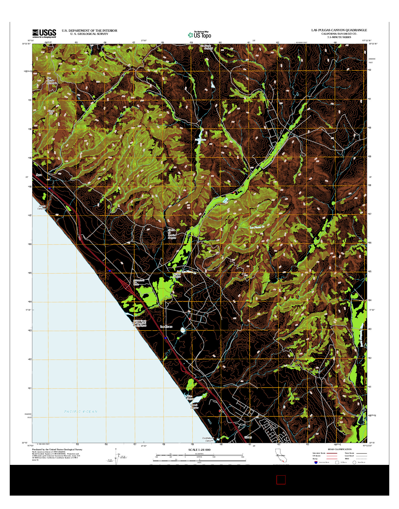 USGS US TOPO 7.5-MINUTE MAP FOR LAS PULGAS CANYON, CA 2012