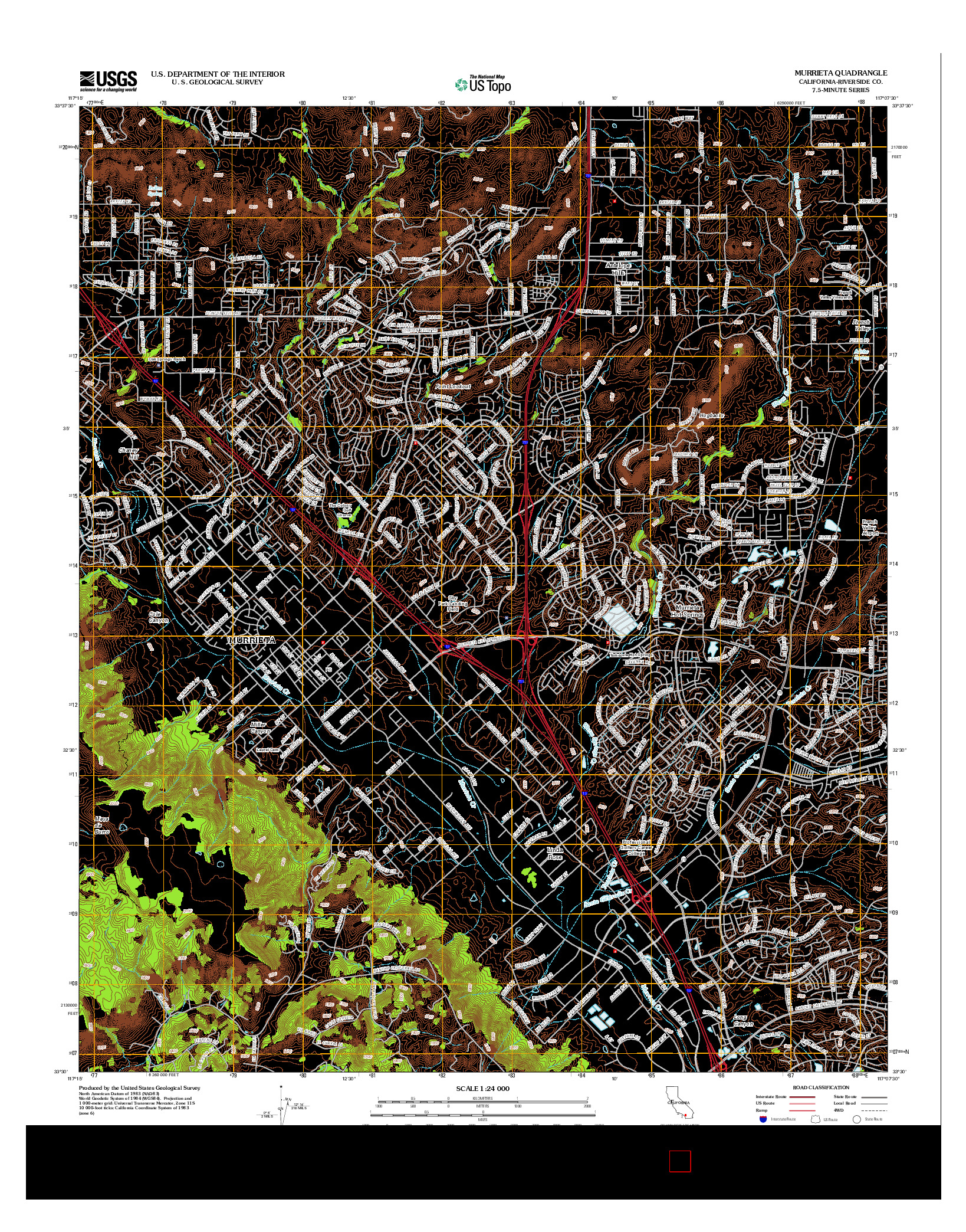 USGS US TOPO 7.5-MINUTE MAP FOR MURRIETA, CA 2012