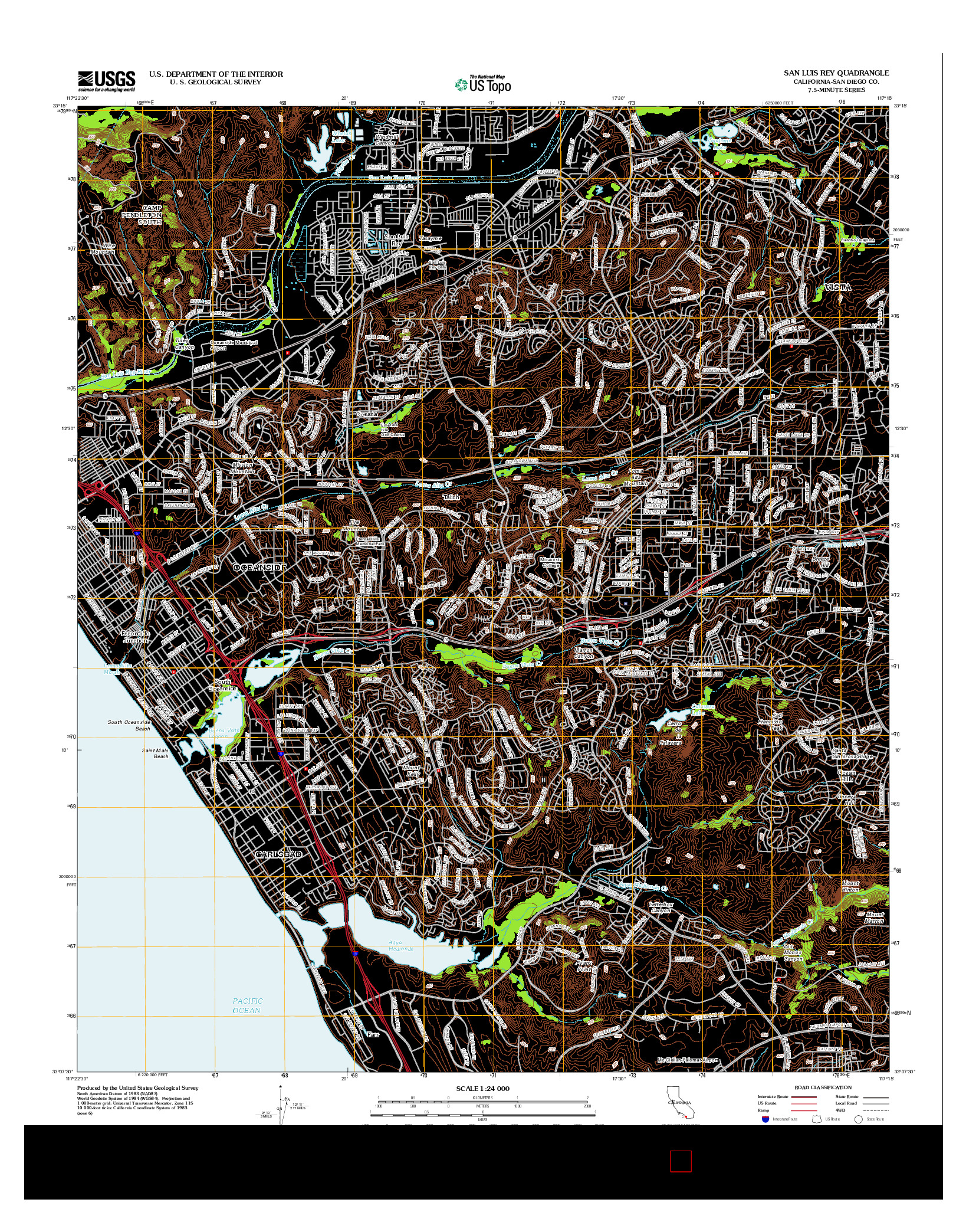 USGS US TOPO 7.5-MINUTE MAP FOR SAN LUIS REY, CA 2012