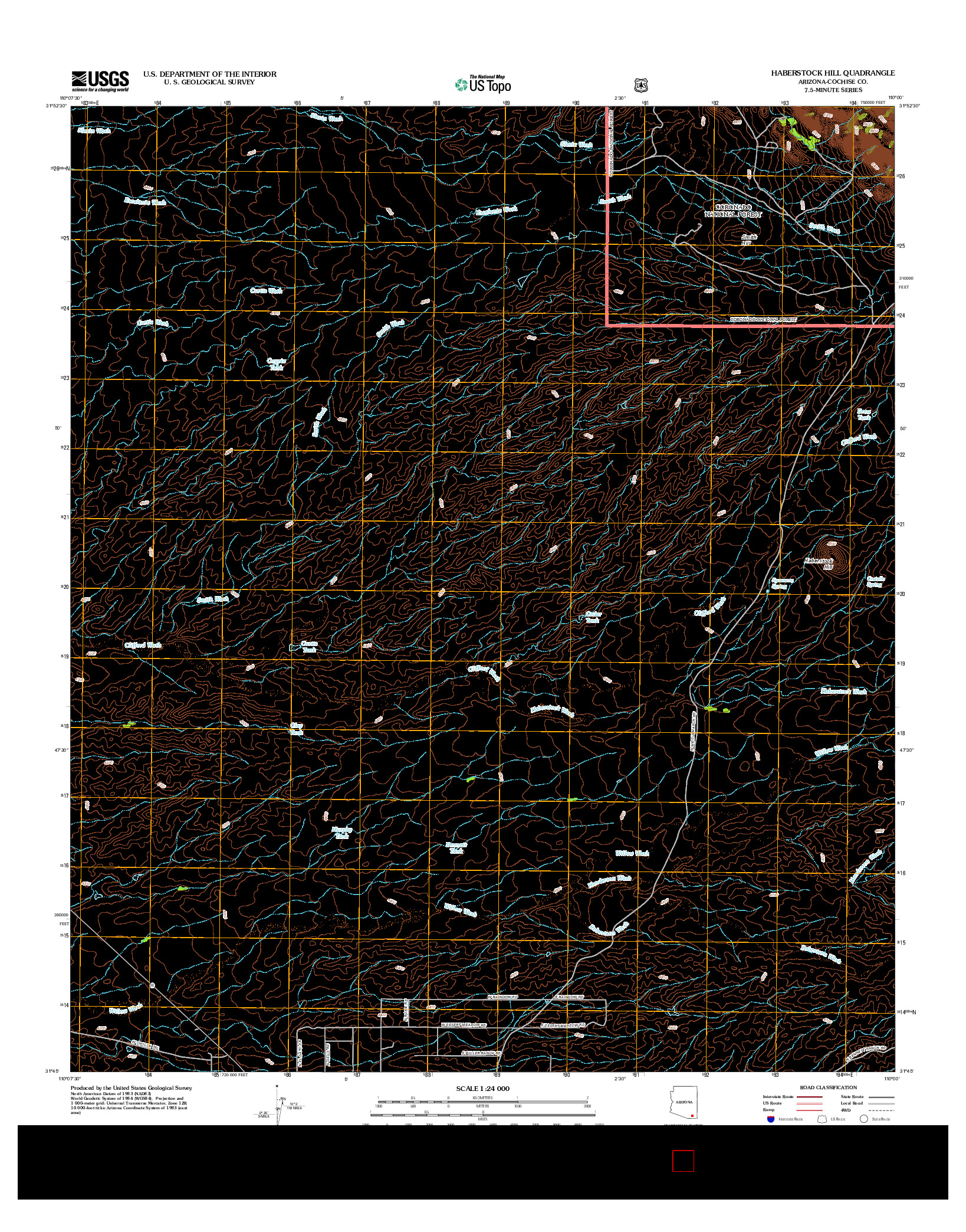 USGS US TOPO 7.5-MINUTE MAP FOR HABERSTOCK HILL, AZ 2012