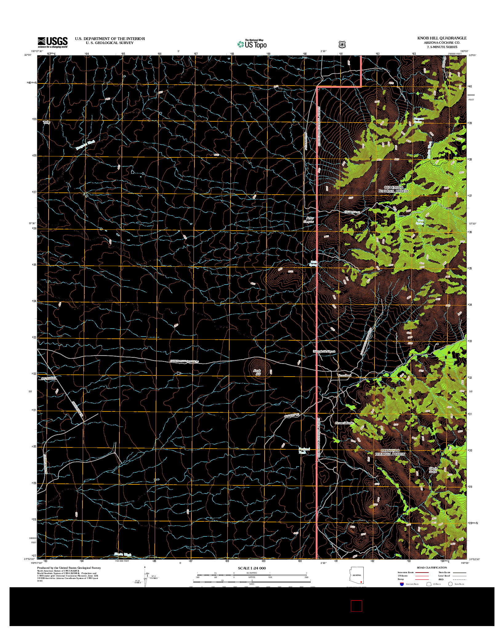 USGS US TOPO 7.5-MINUTE MAP FOR KNOB HILL, AZ 2012