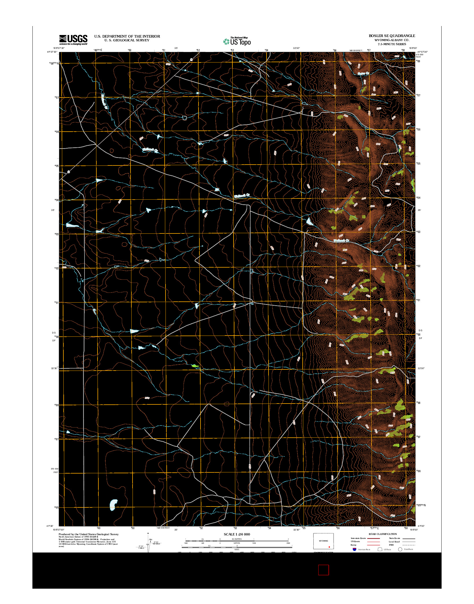 USGS US TOPO 7.5-MINUTE MAP FOR BOSLER SE, WY 2012