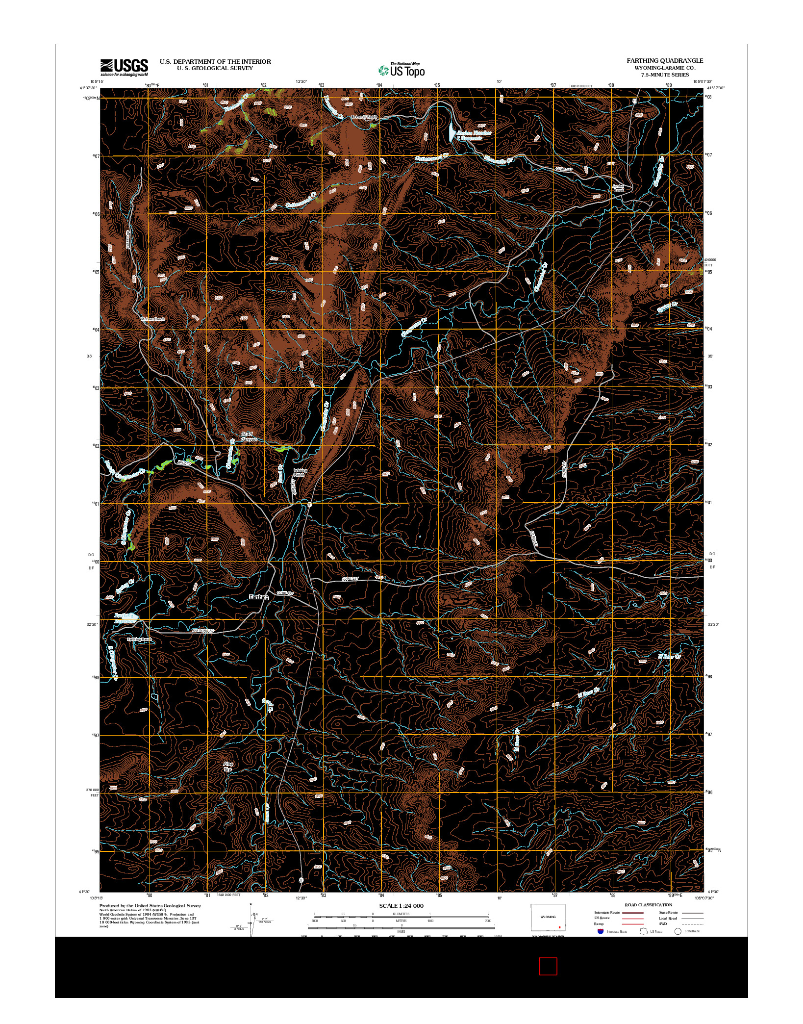 USGS US TOPO 7.5-MINUTE MAP FOR FARTHING, WY 2012