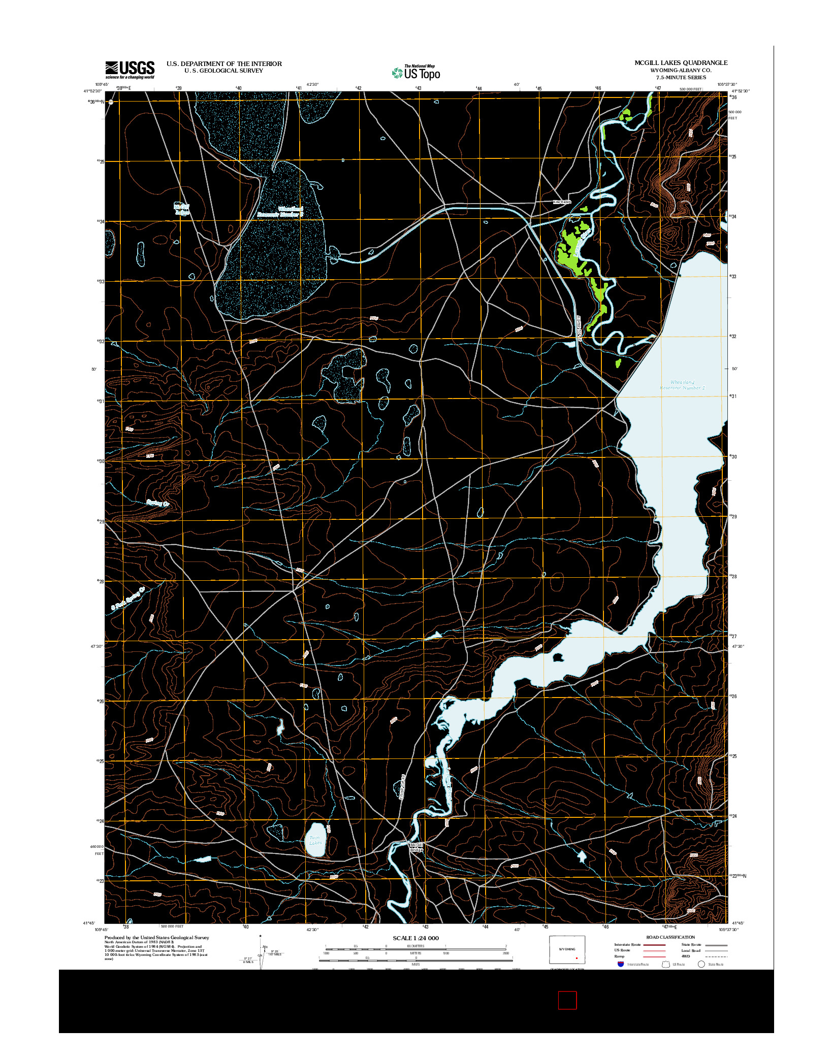 USGS US TOPO 7.5-MINUTE MAP FOR MCGILL LAKES, WY 2012