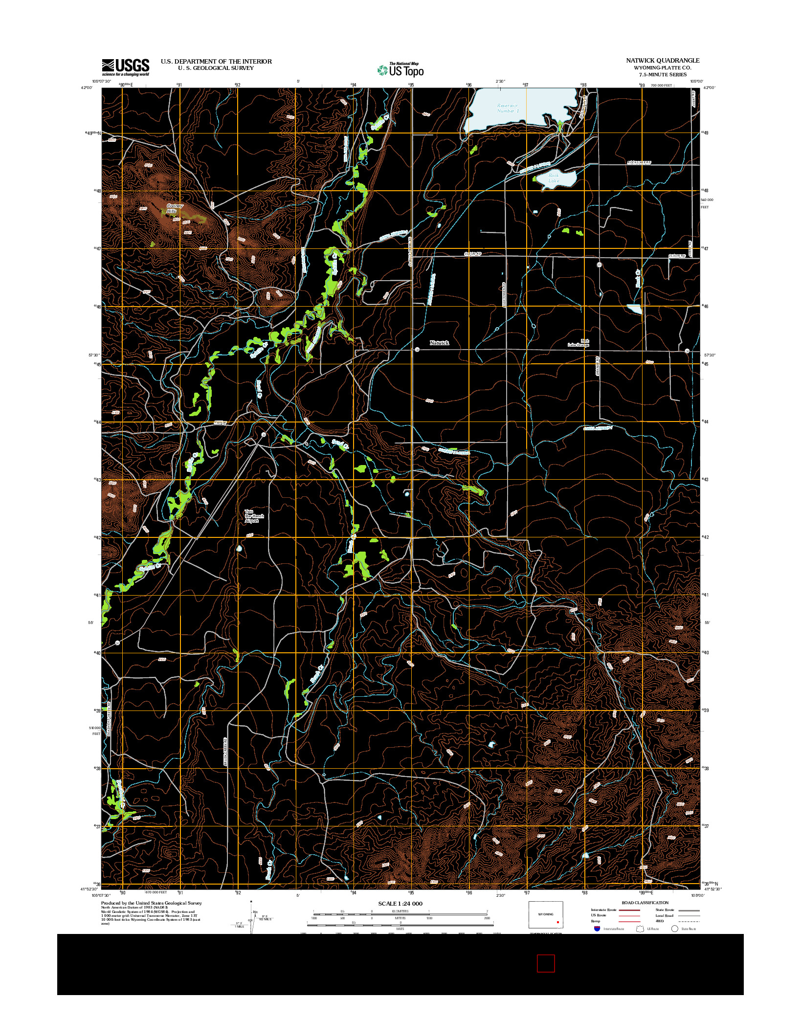 USGS US TOPO 7.5-MINUTE MAP FOR NATWICK, WY 2012