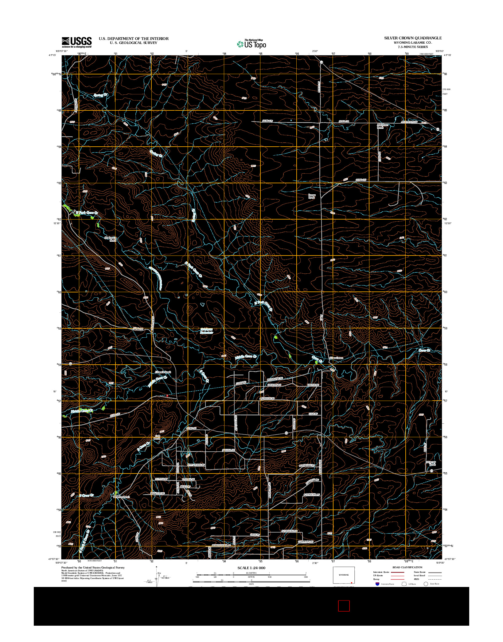 USGS US TOPO 7.5-MINUTE MAP FOR SILVER CROWN, WY 2012