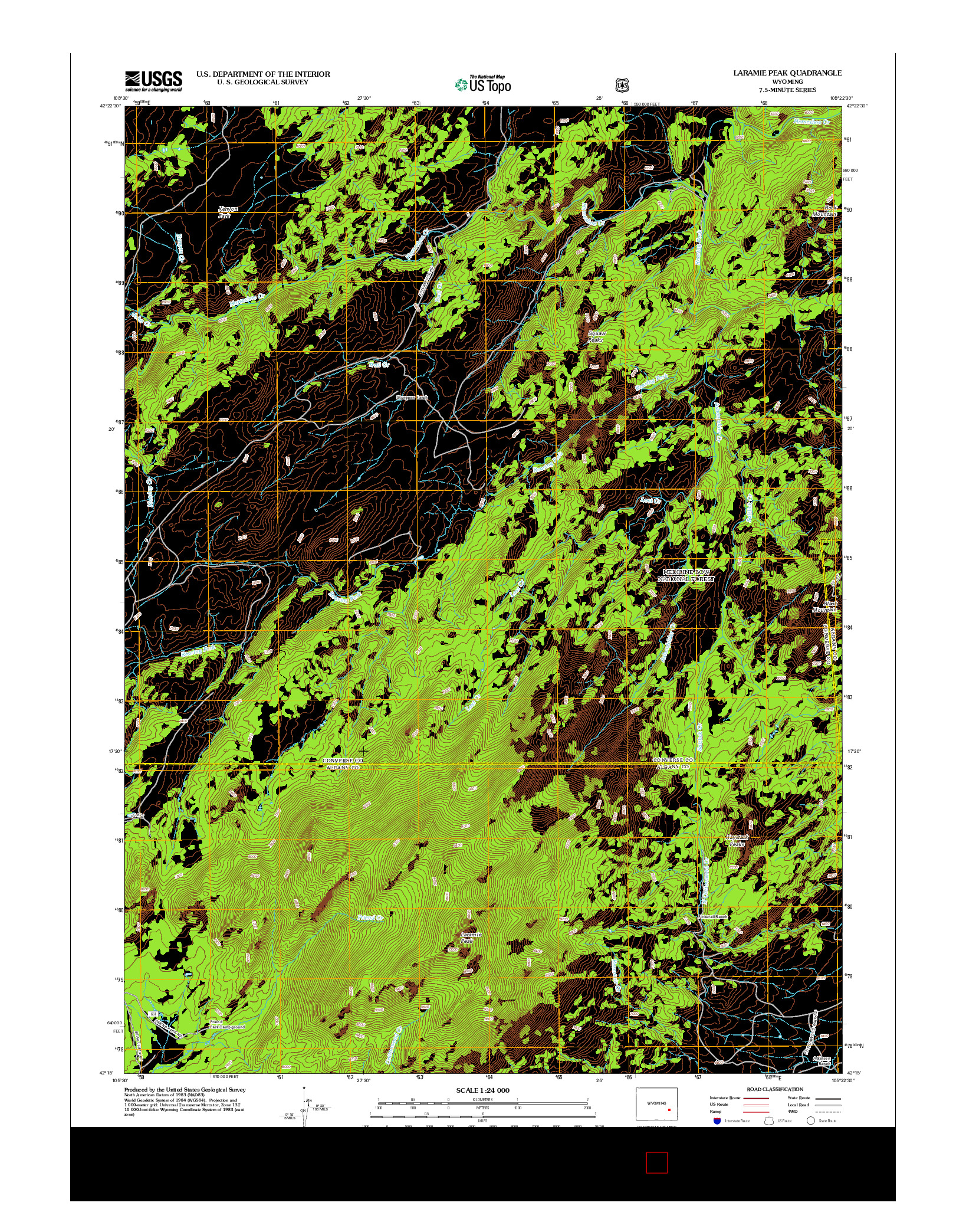 USGS US TOPO 7.5-MINUTE MAP FOR LARAMIE PEAK, WY 2012